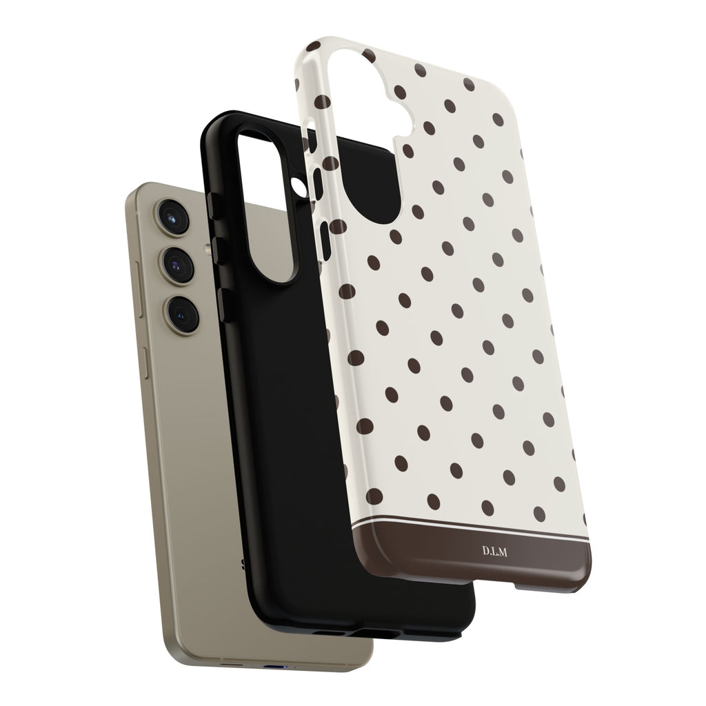 Creamy Mocha Personalised Polka Dot Case