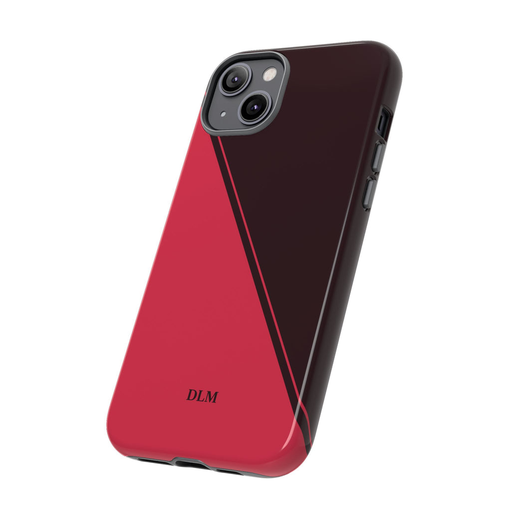 Red/Brown Two Tone Custom Initials Case