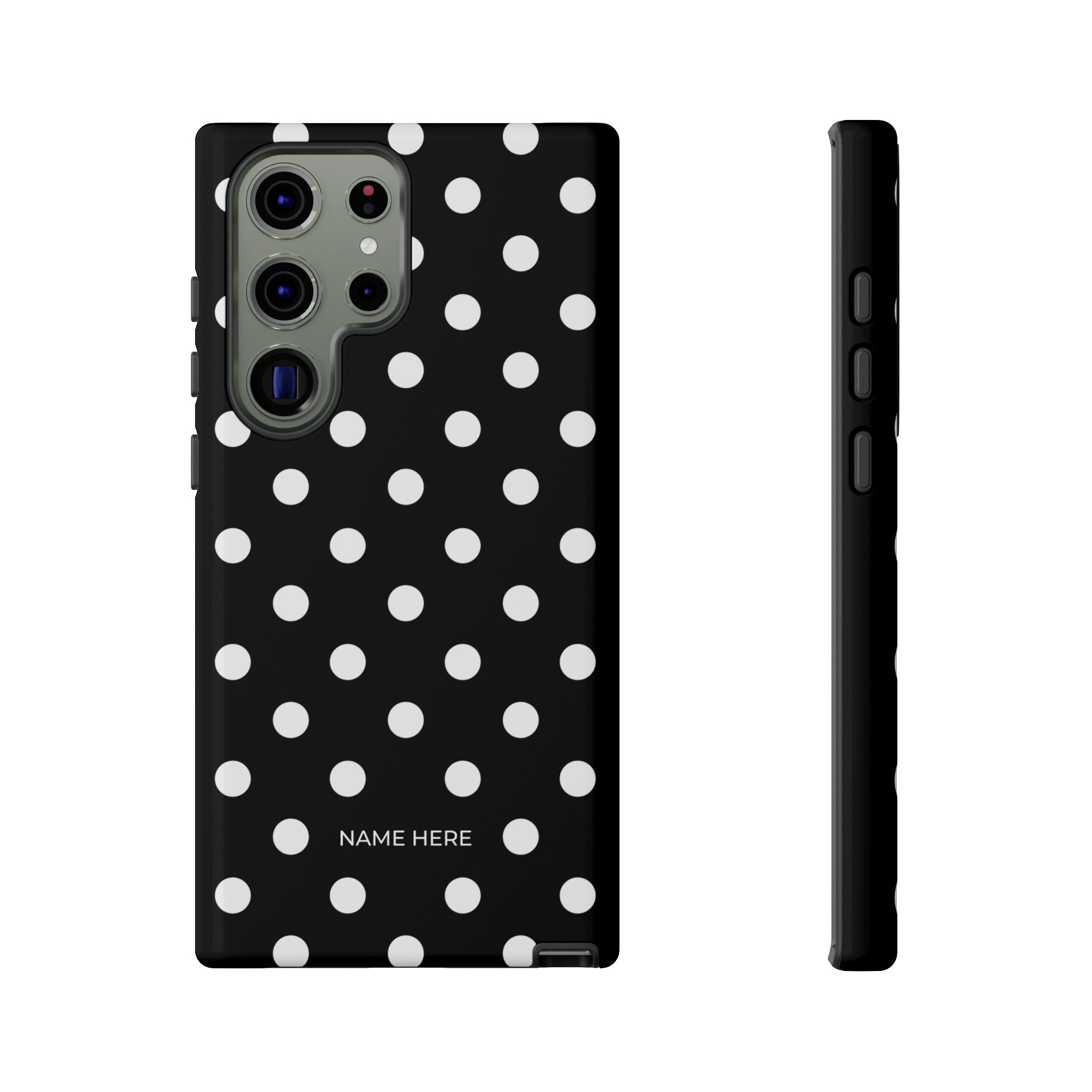 Black & White PolkaDot Customisable Case