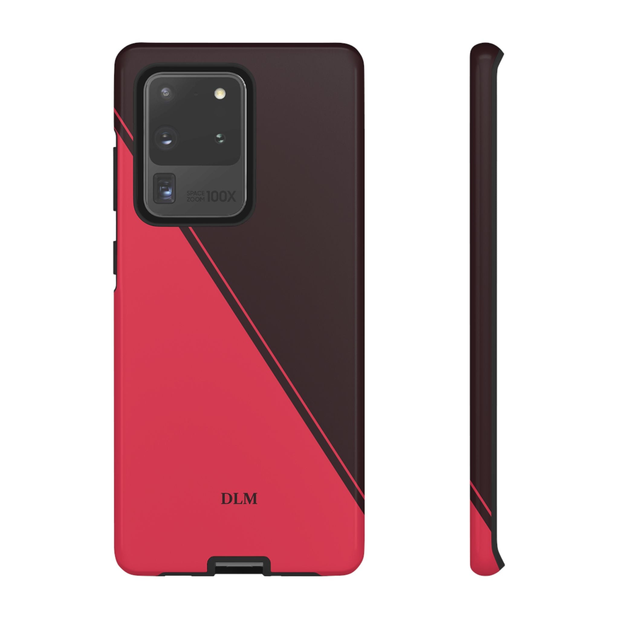 Red/Brown Two Tone Custom Initials Case