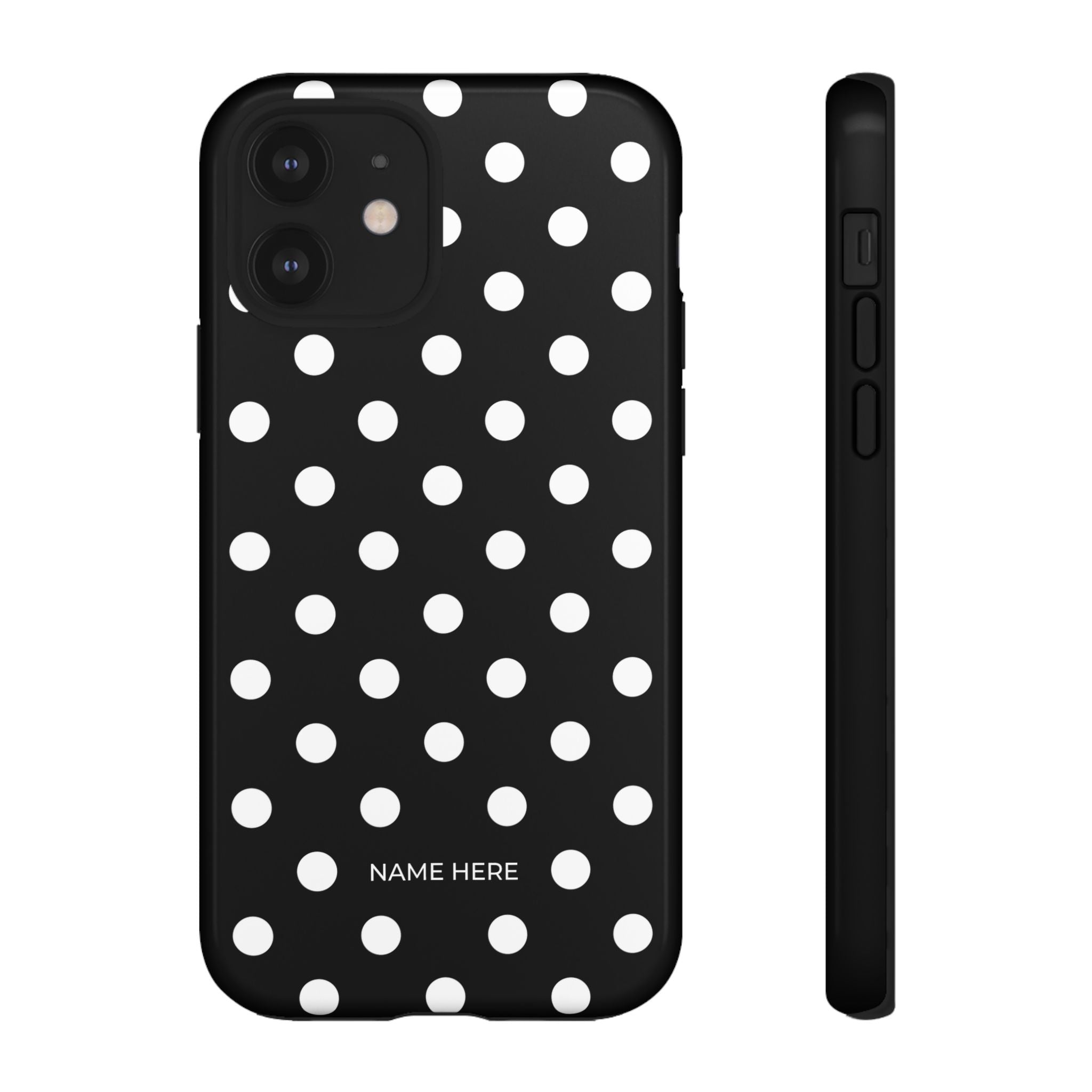 Black & White PolkaDot Customisable Case
