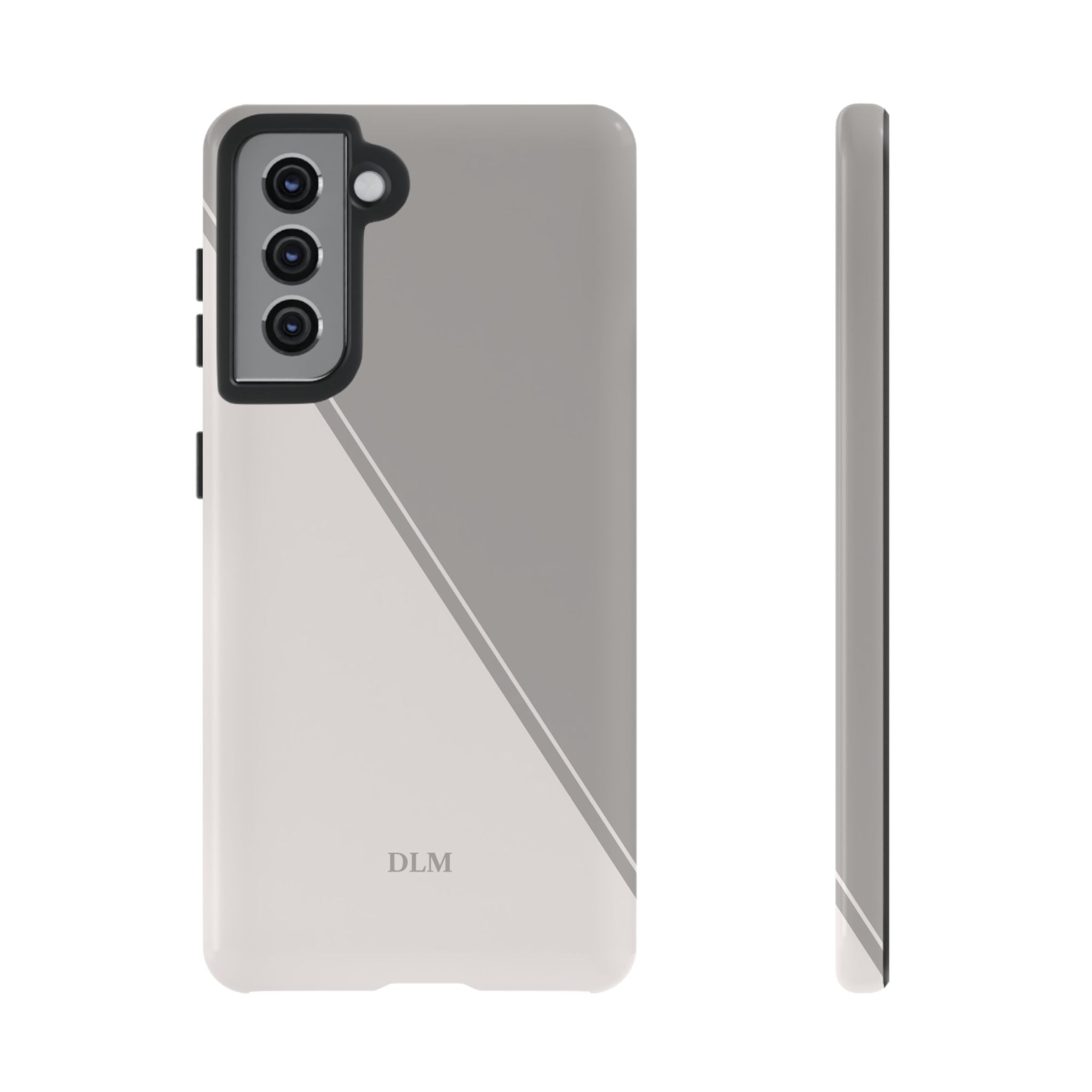 Grey Two Tone Case Custom Initials Case
