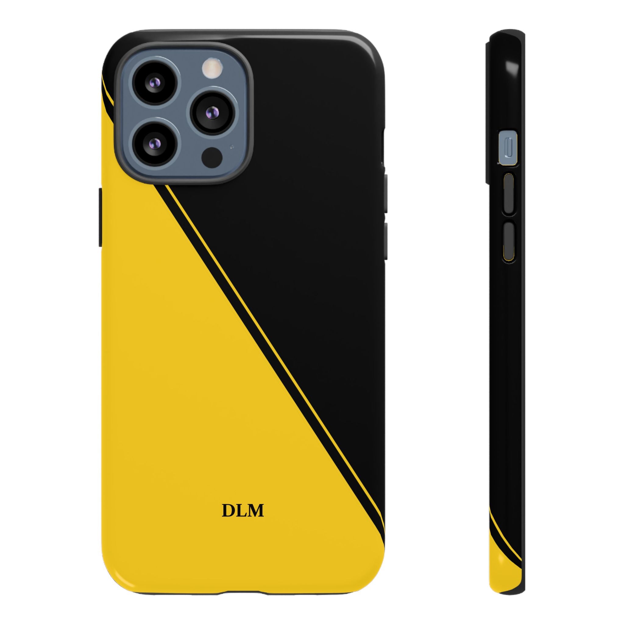 Yellow/Black Two Tone Custom Initials Case