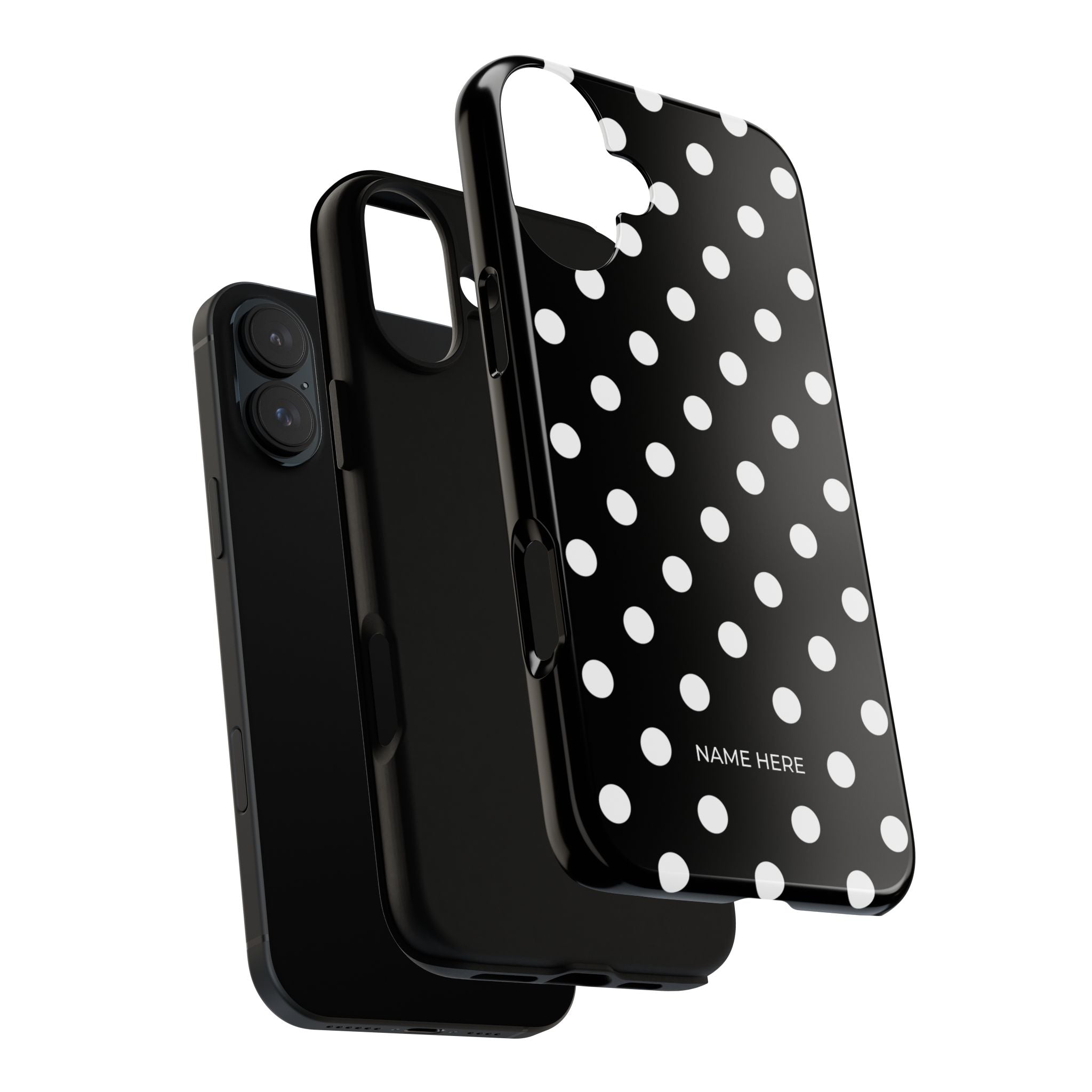 Black & White PolkaDot Customisable Case