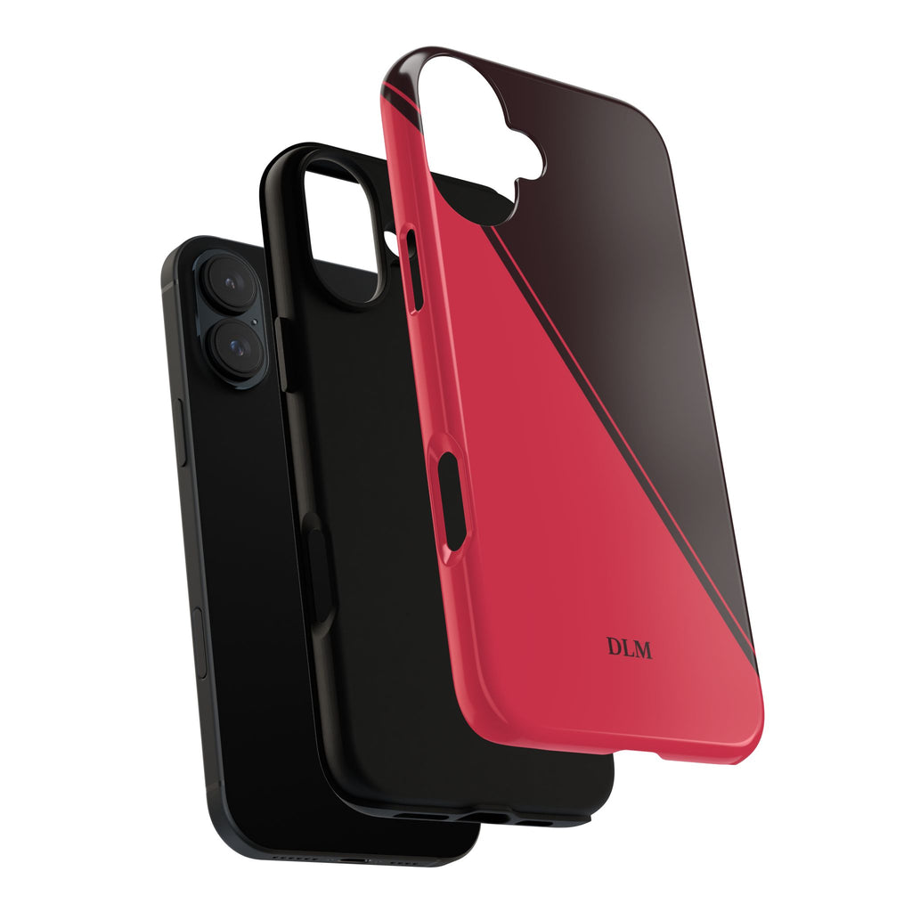 Red/Brown Two Tone Custom Initials Case