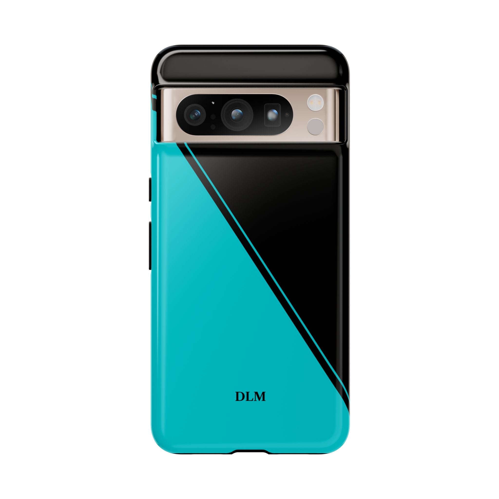 Tiffany/Black Two Tone Custom Initials Case