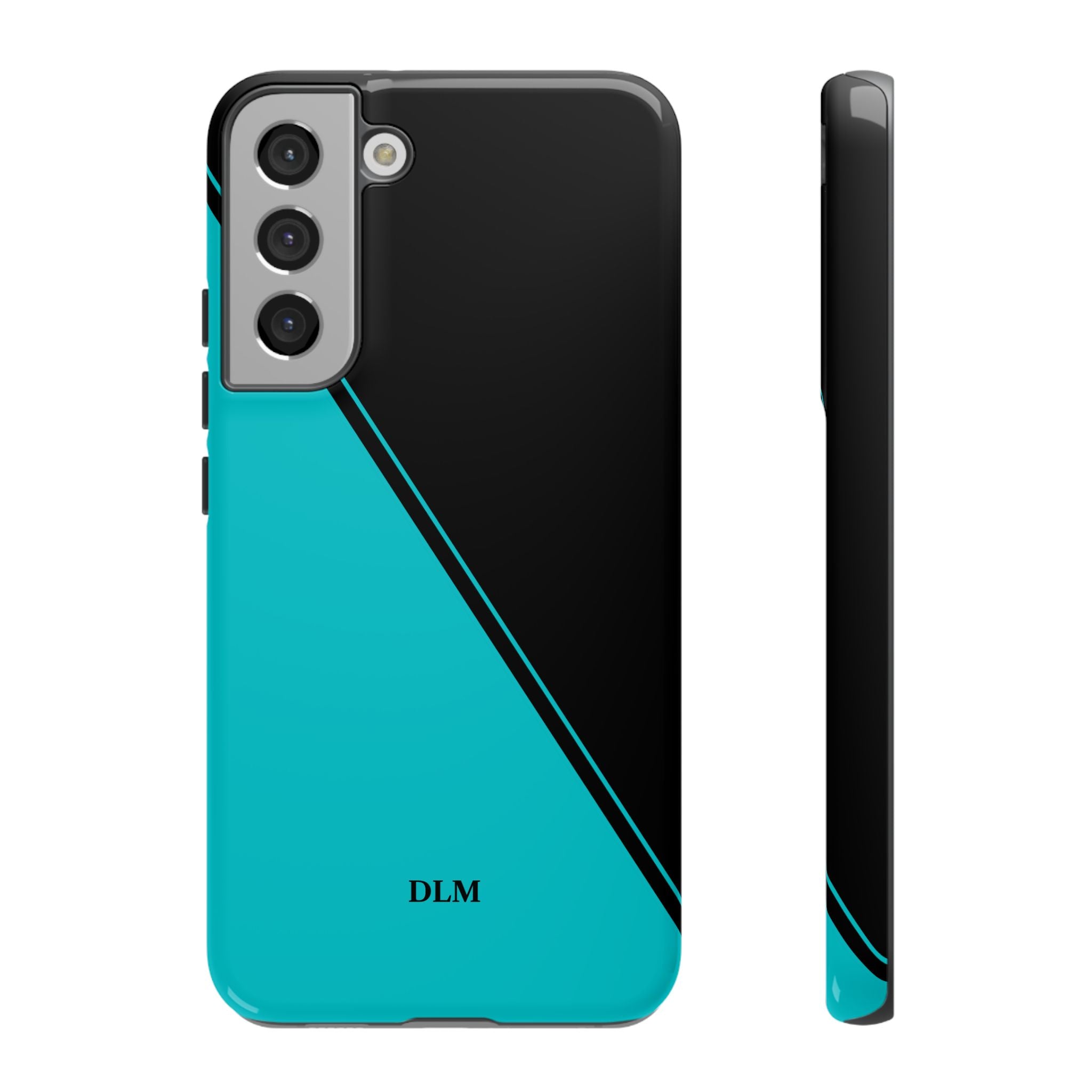 Tiffany/Black Two Tone Custom Initials Case