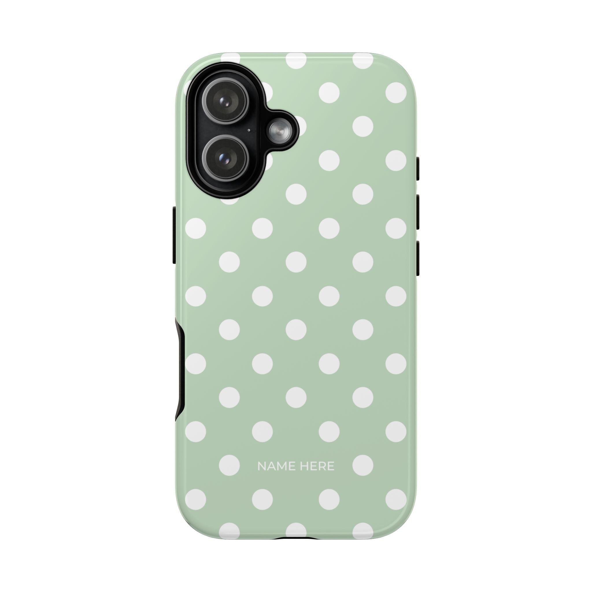 Green & White Polka Dot Customisable Case