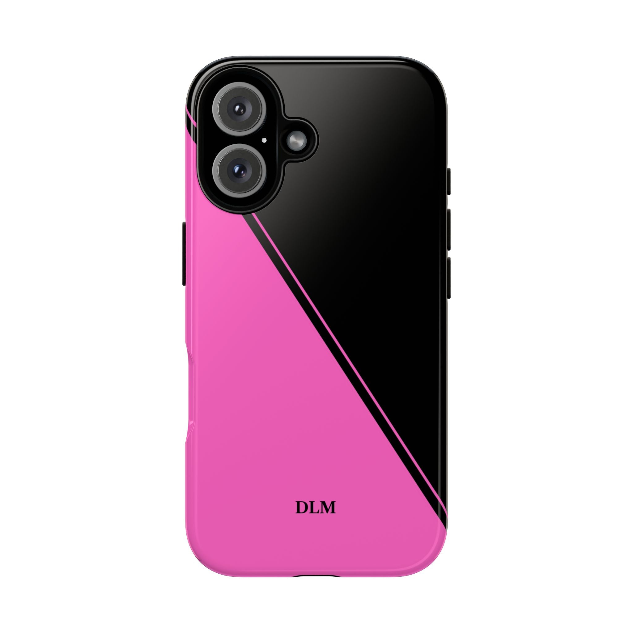 Pink/Black Two Tone Custom Initials Case