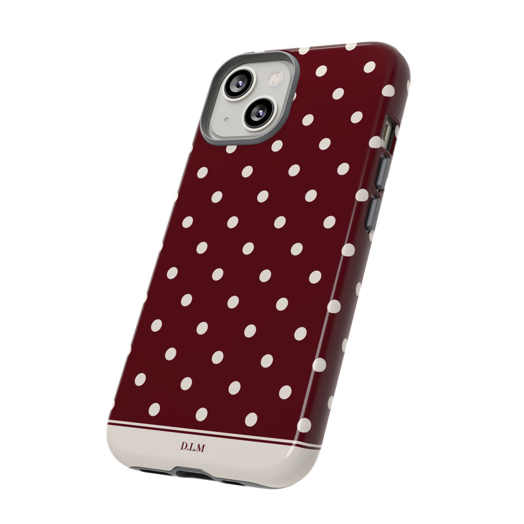 Cranberry Cream Personalised Polka Dot Case