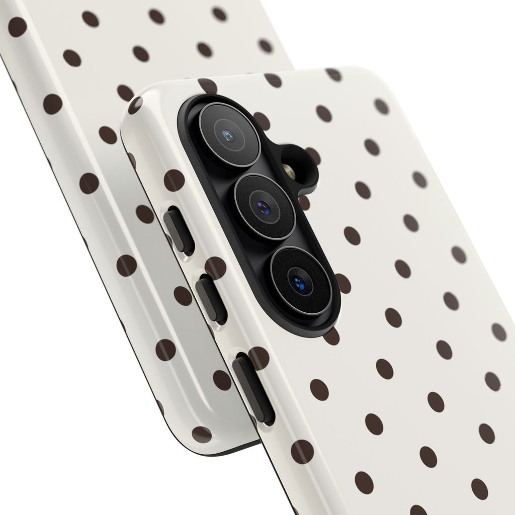 Creamy Mocha Personalised Polka Dot Case