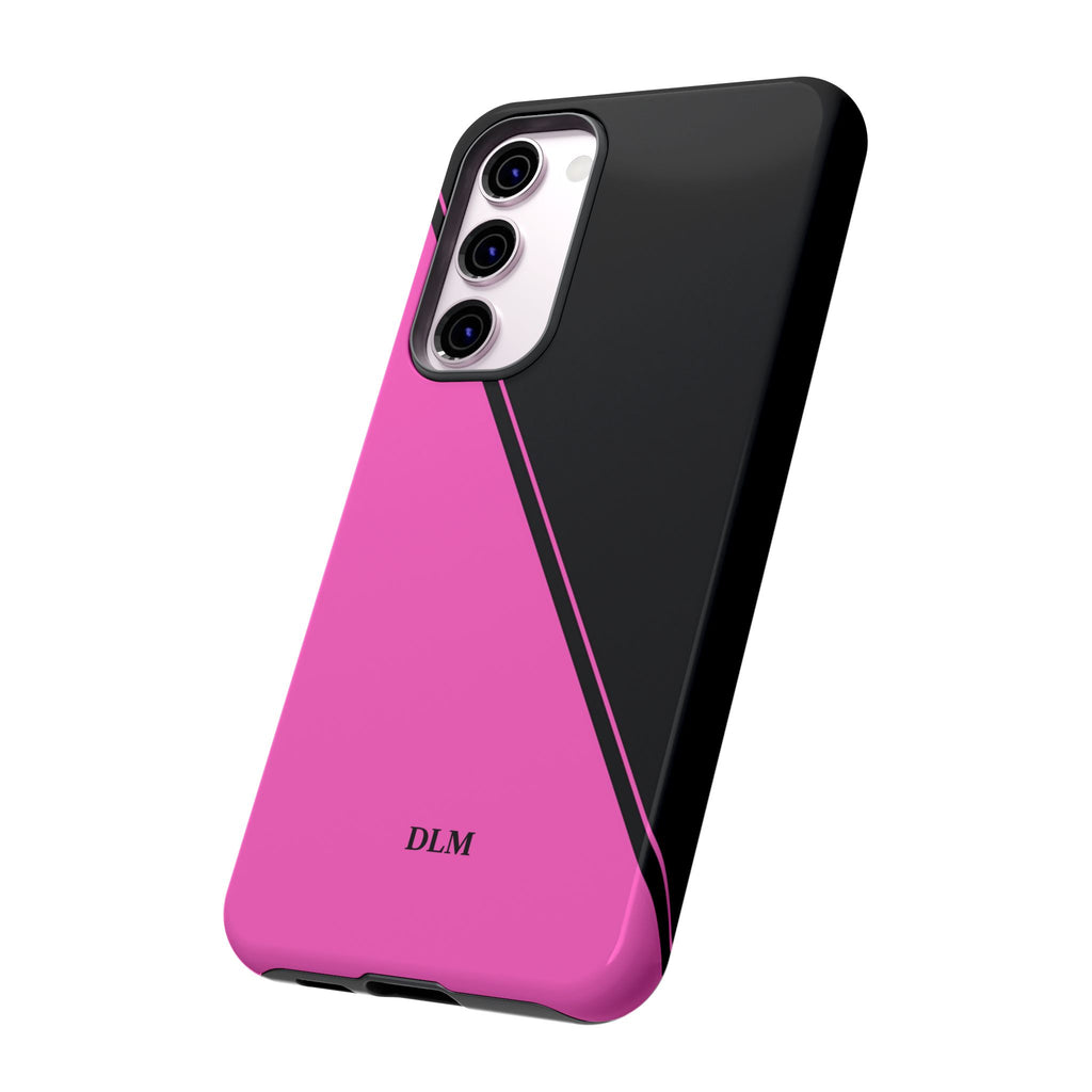 Pink/Black Two Tone Custom Initials Case