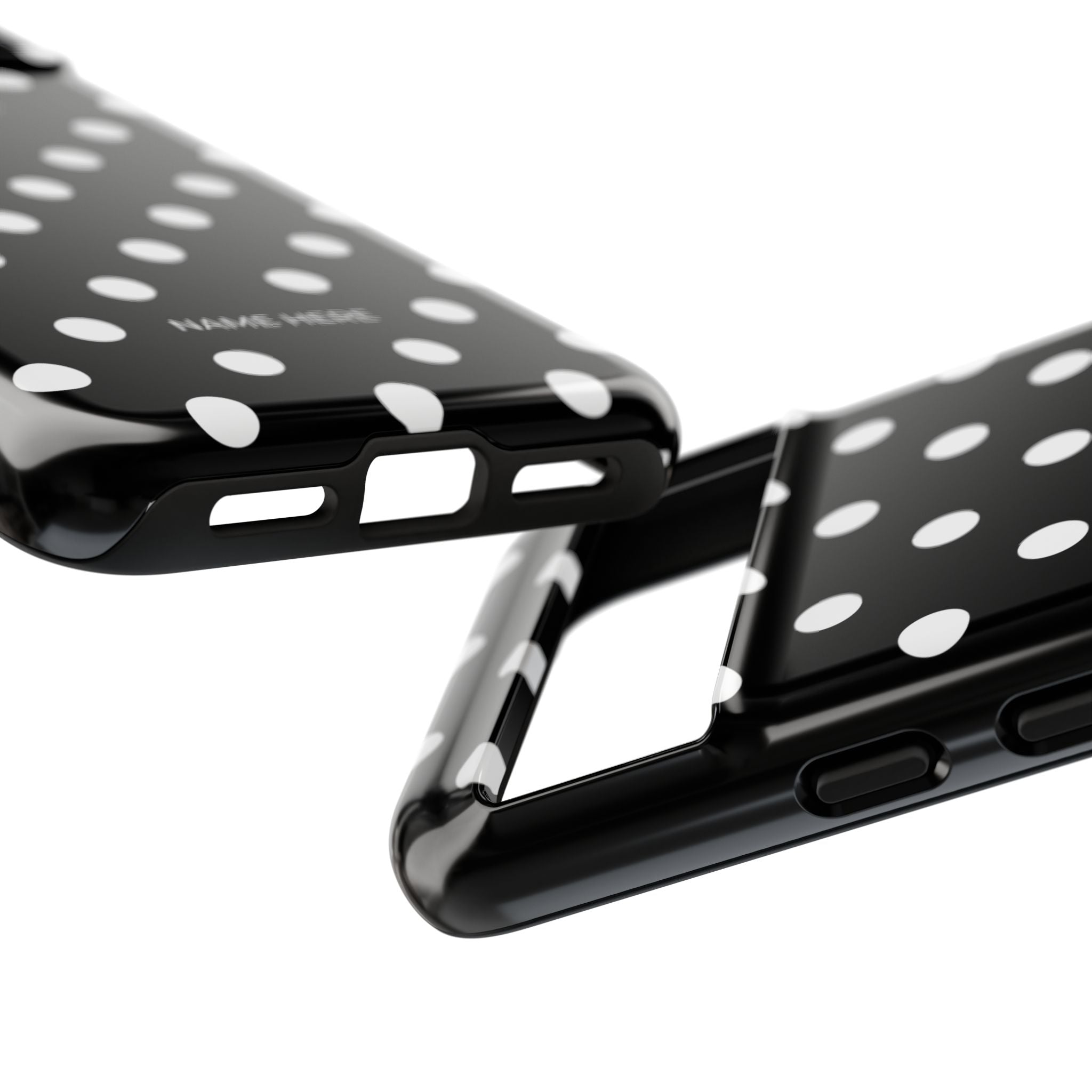 Black & White PolkaDot Customisable Case