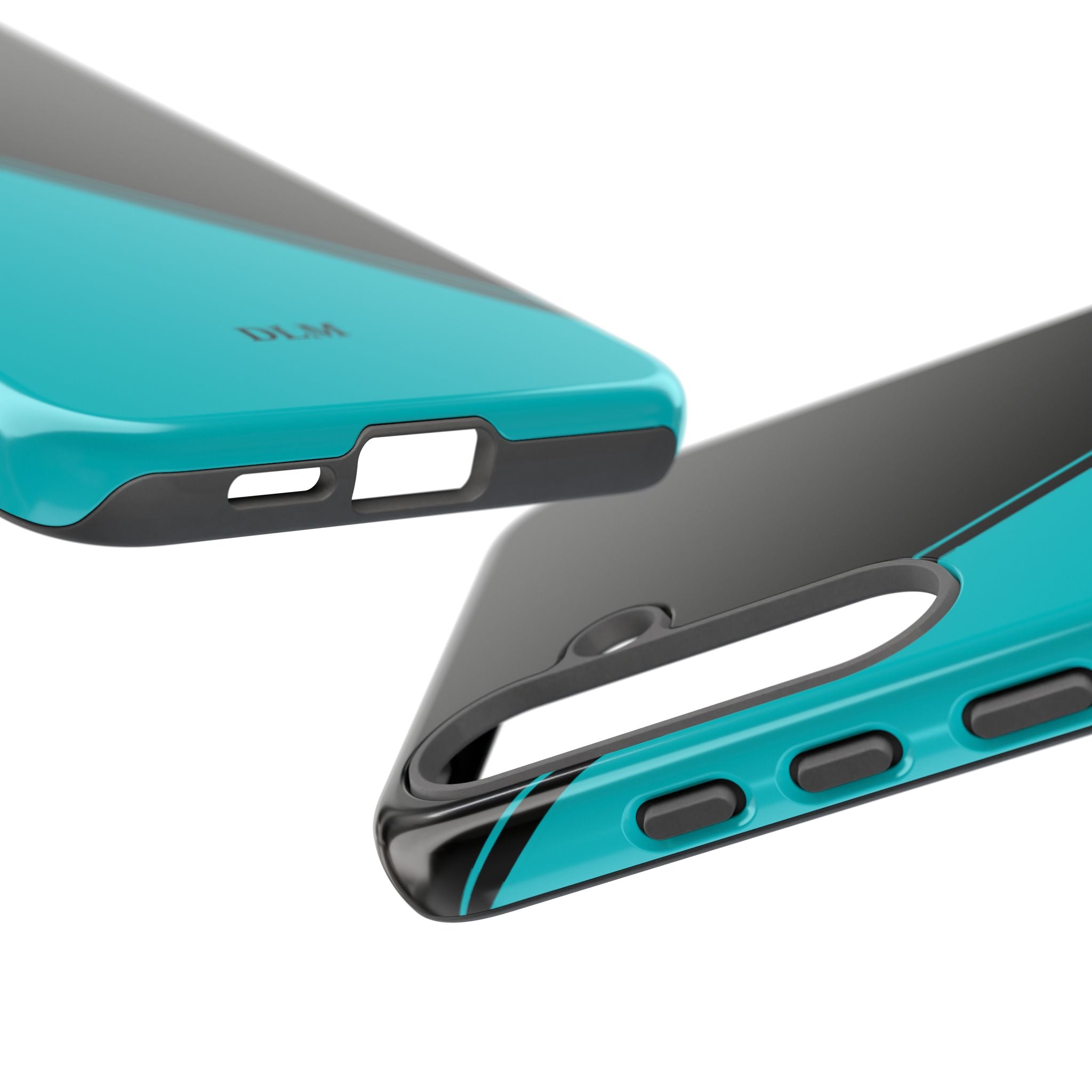 Tiffany/Black Two Tone Custom Initials Case