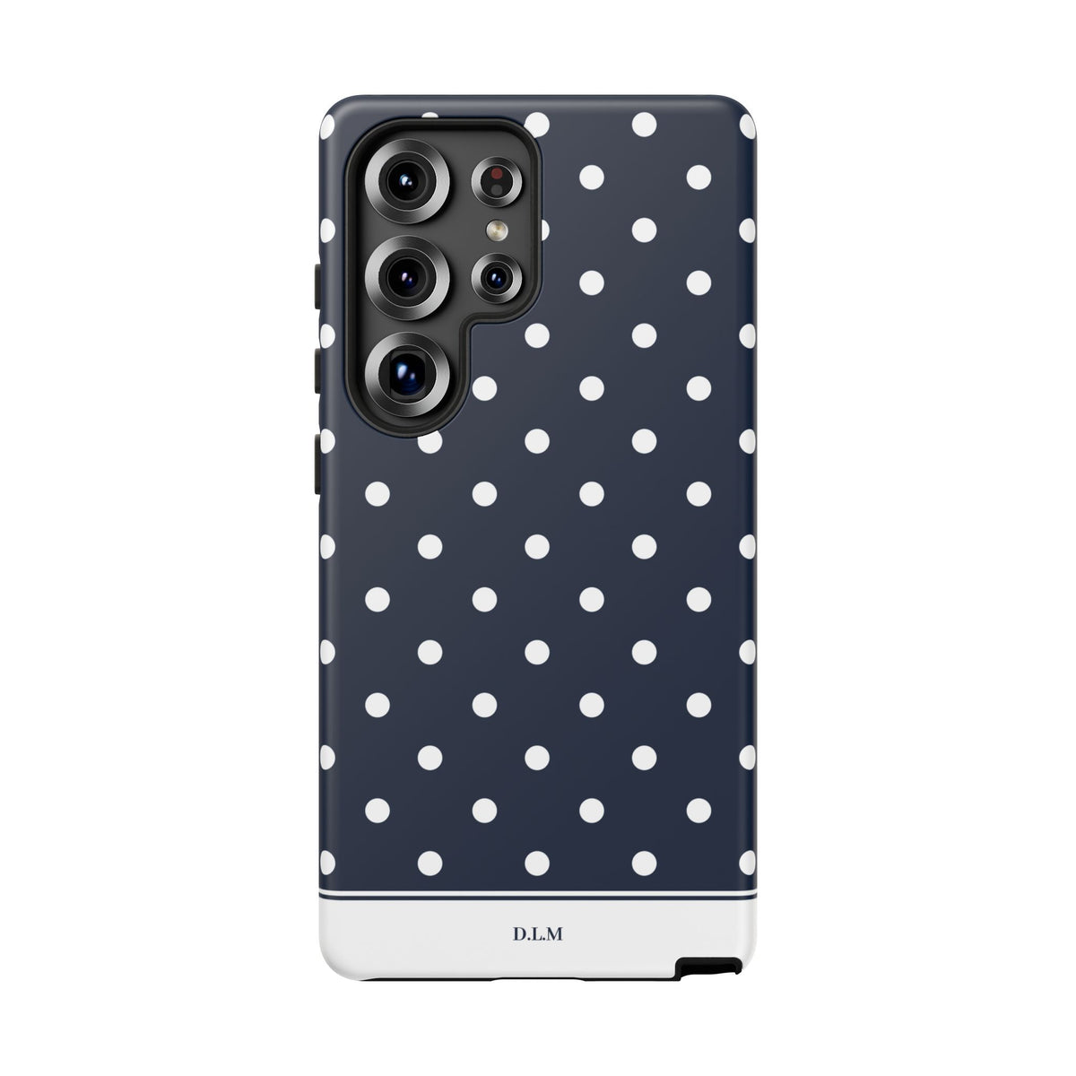 Navy Pearl Personalised Polka Dot Case