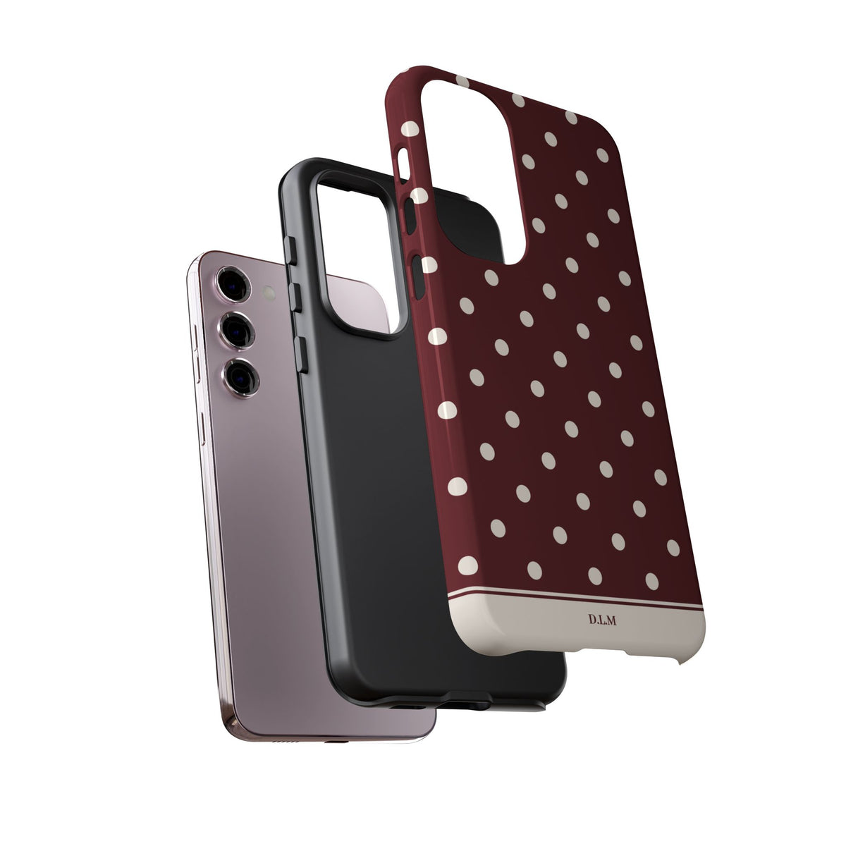 Cranberry Cream Personalised Polka Dot Case