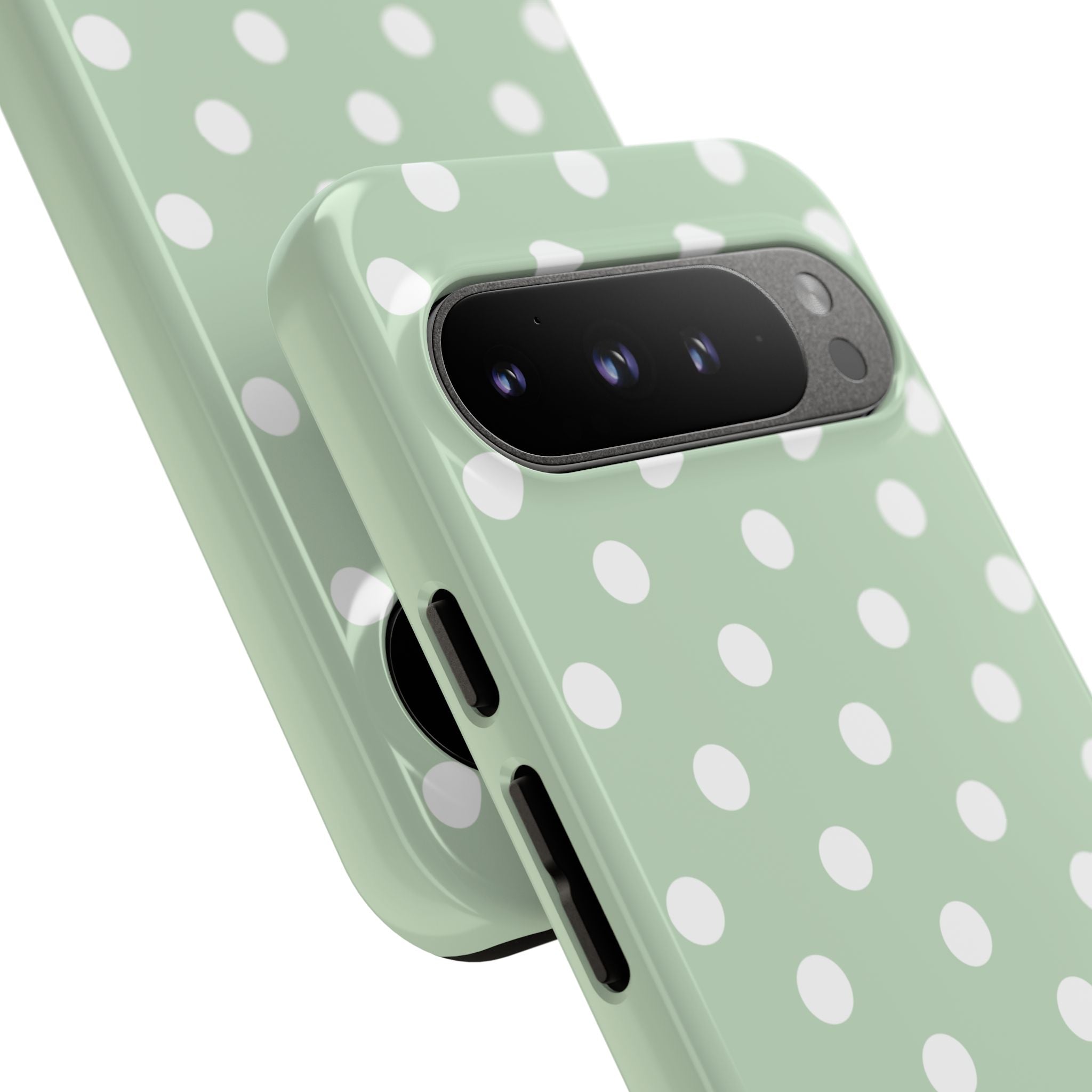 Green & White Polka Dot Customisable Case