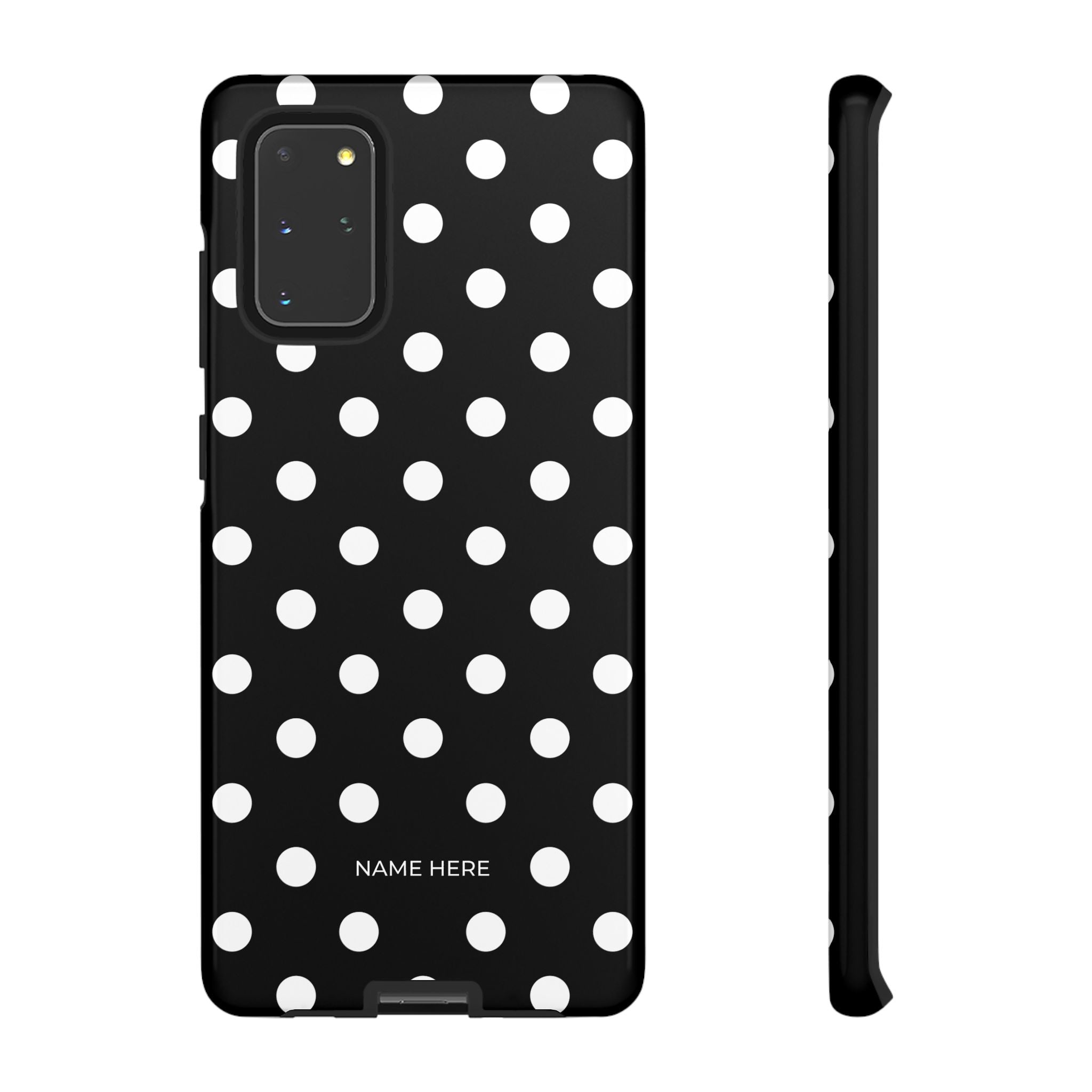 Black & White PolkaDot Customisable Case