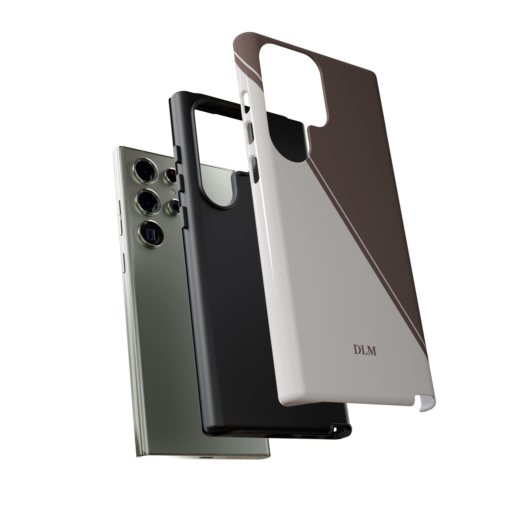 Brown/Cream Two Tone Custom Initials Case