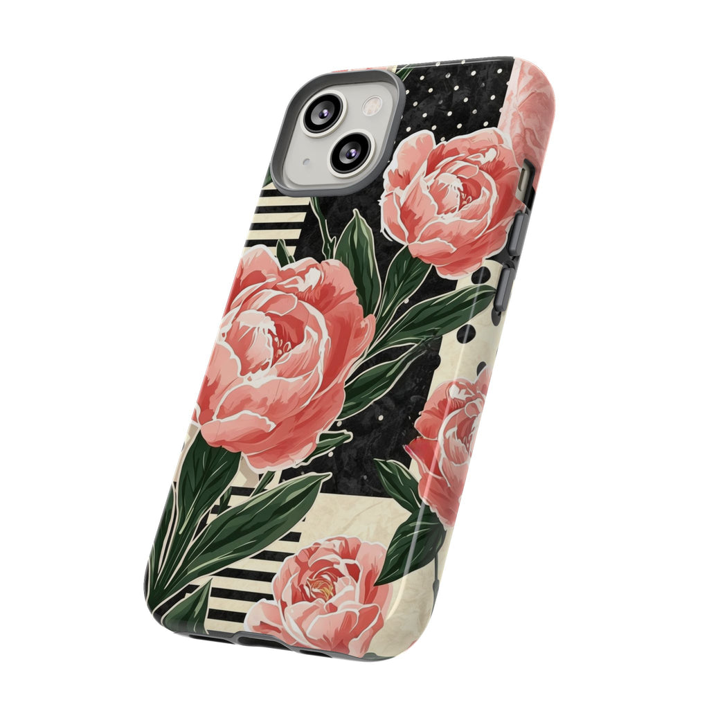 Pink Peony Stripes & Polka Dots