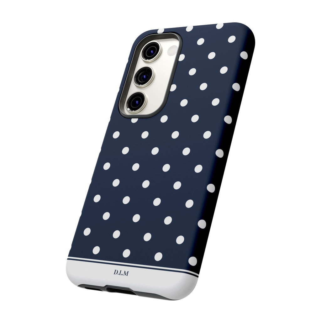 Navy Pearl Personalised Polka Dot Case