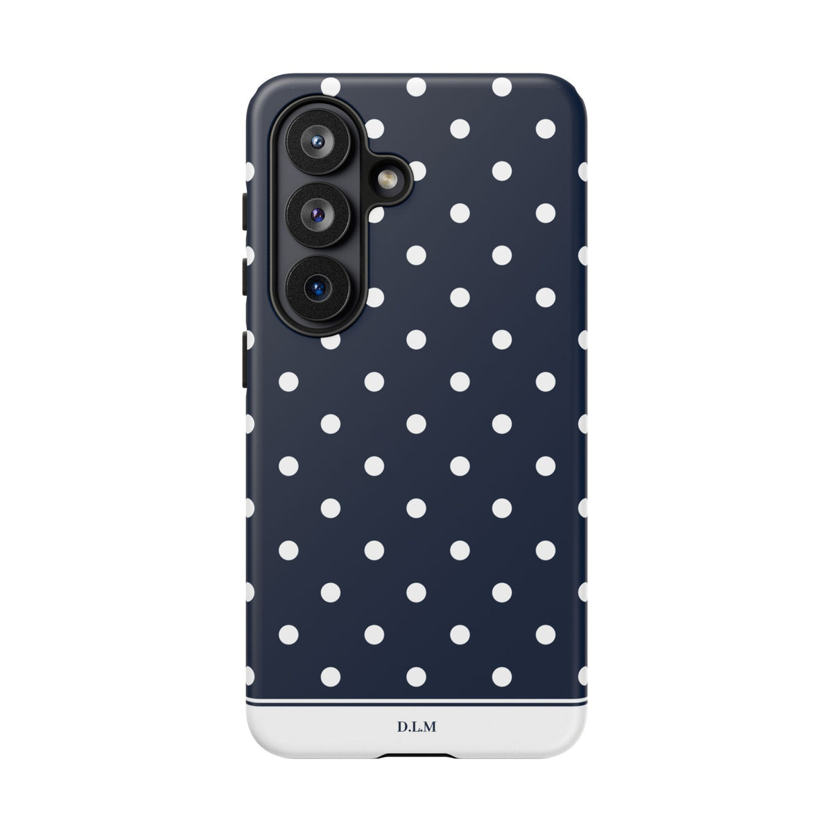 Navy Pearl Personalised Polka Dot Case