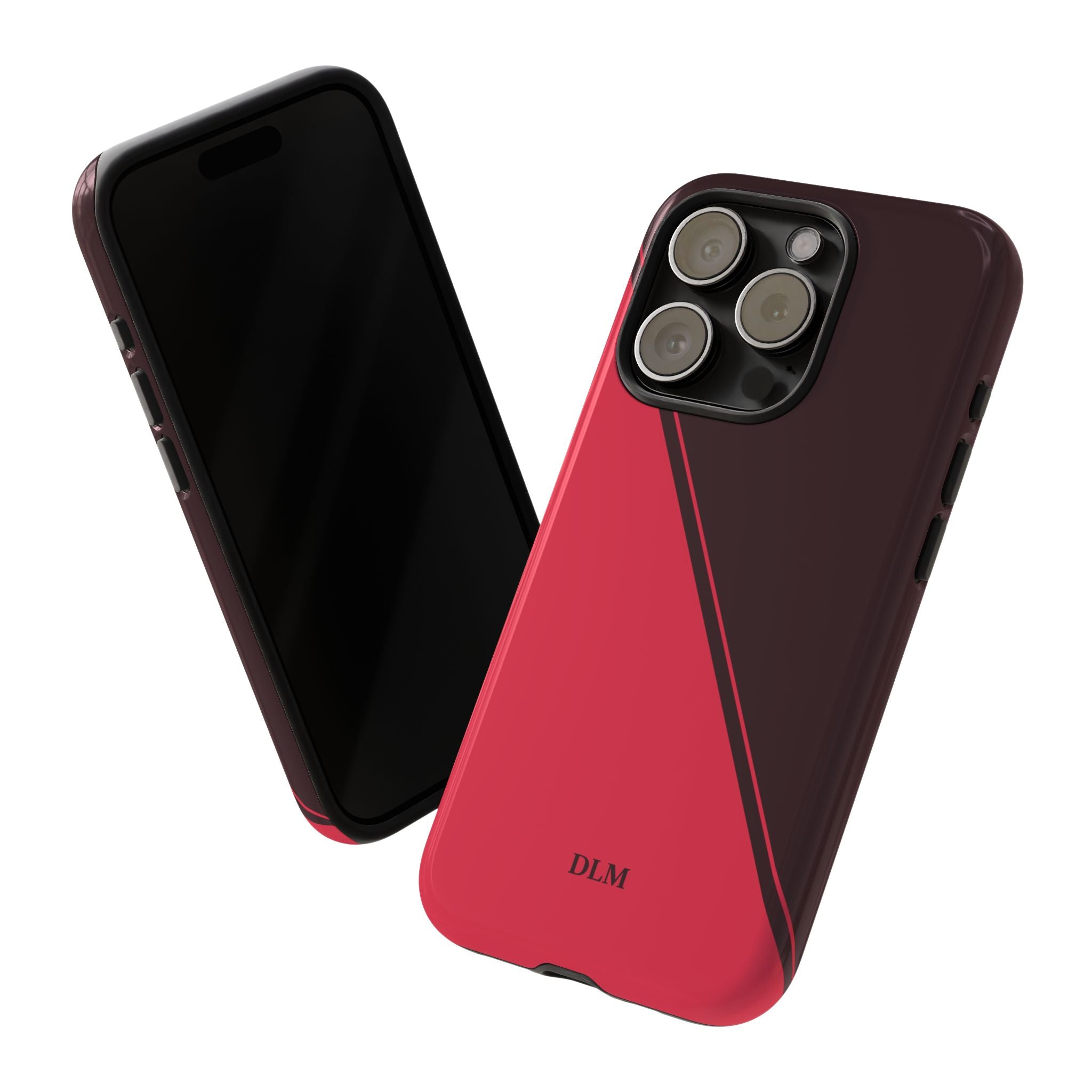 Red/Brown Two Tone Custom Initials Case