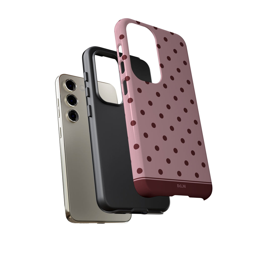 Berry Blush Personalised Polka Dot Case