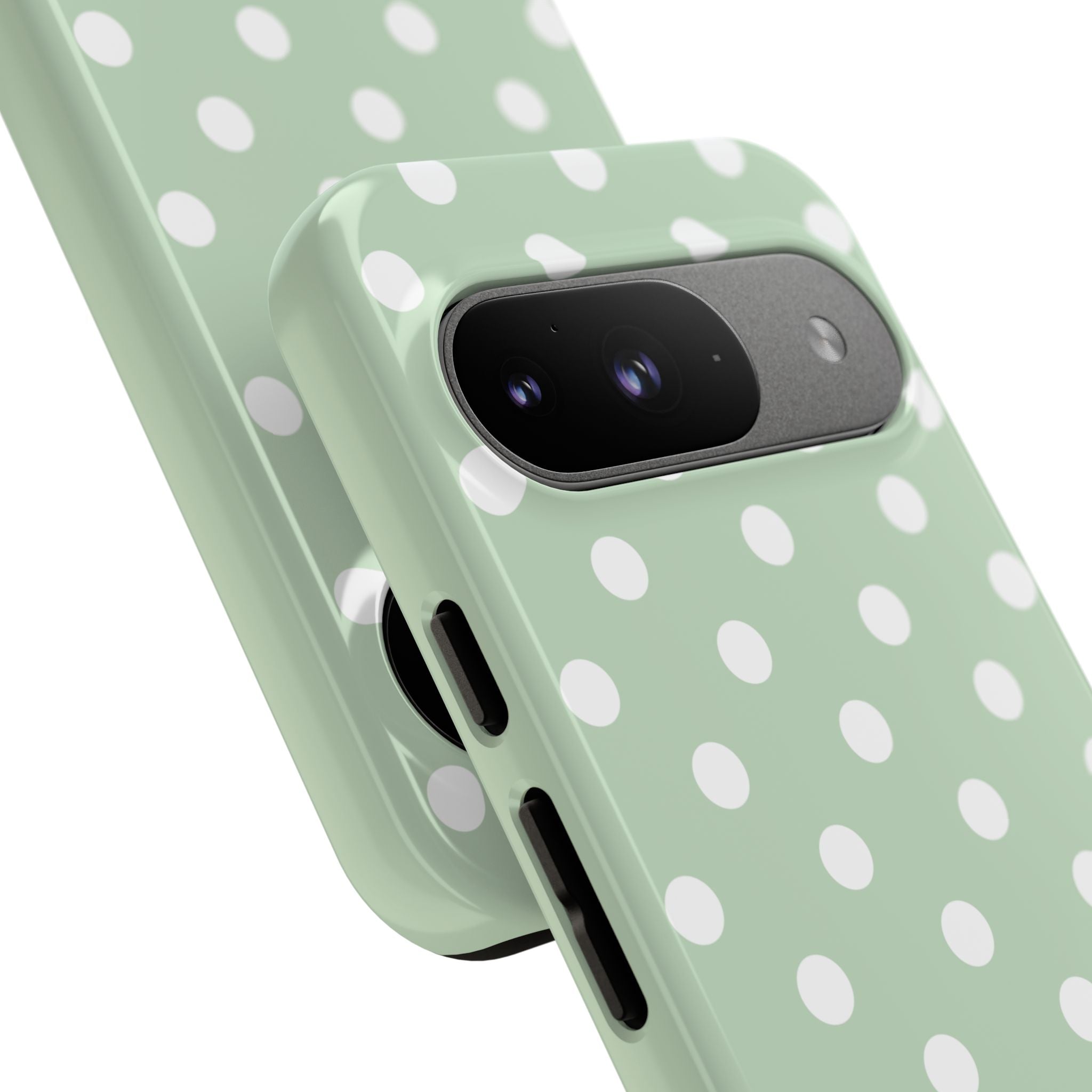 Green & White Polka Dot Customisable Case