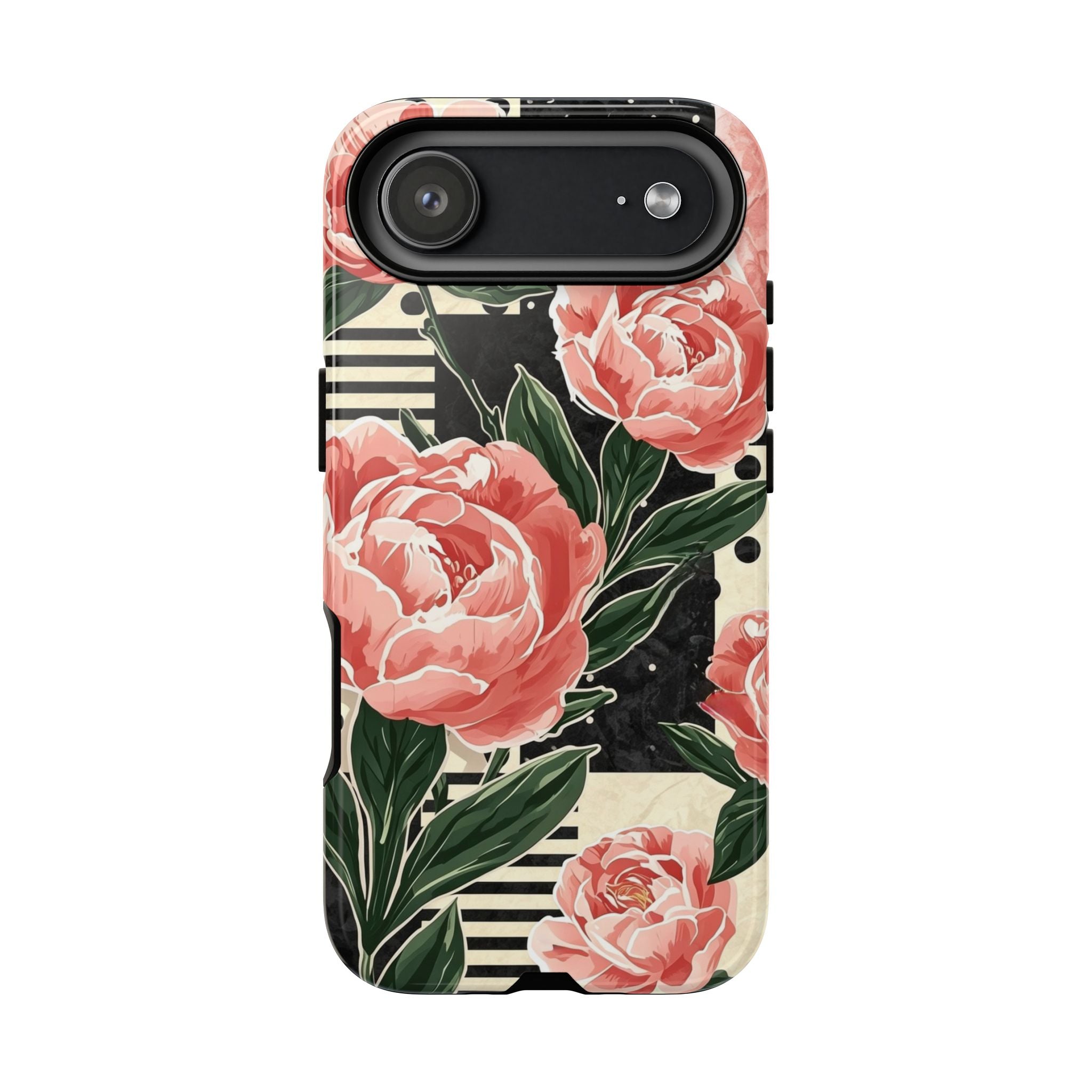 Pink Peony Stripes & Polka Dots