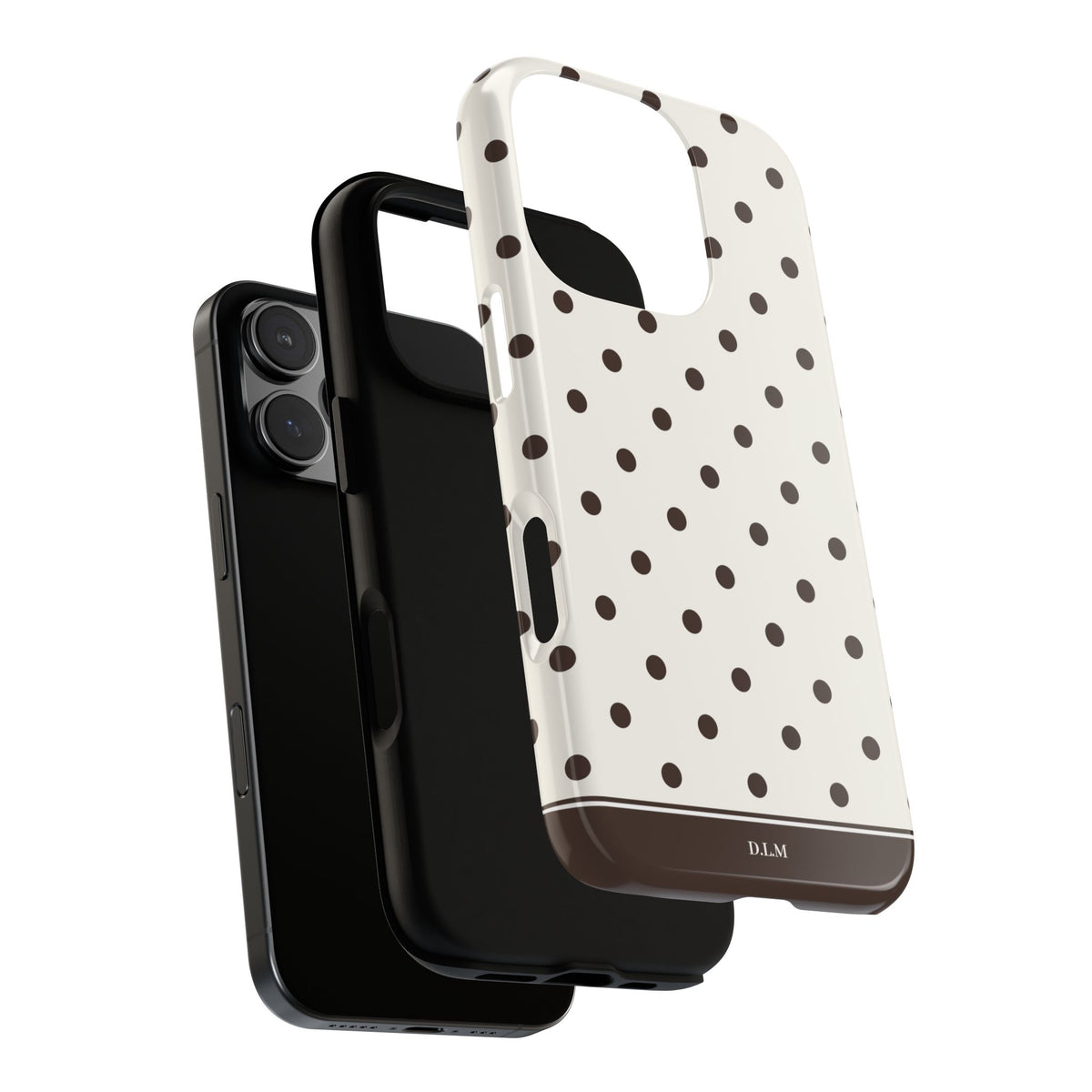 Creamy Mocha Personalised Polka Dot Case