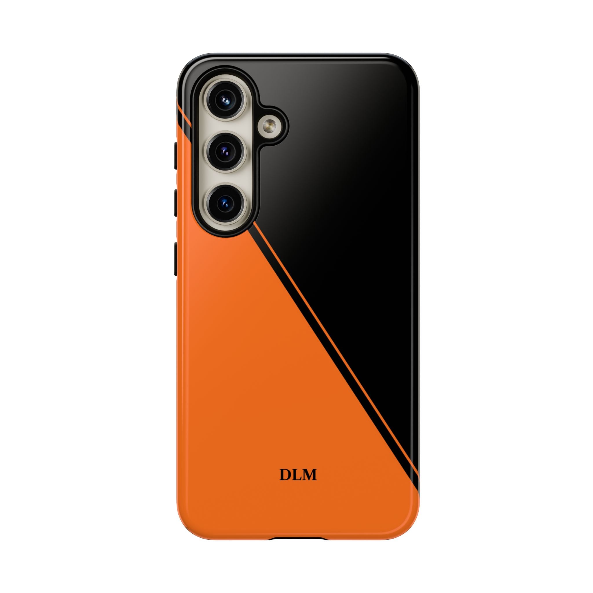 Orange/Black Two Tone Custom Initials Case