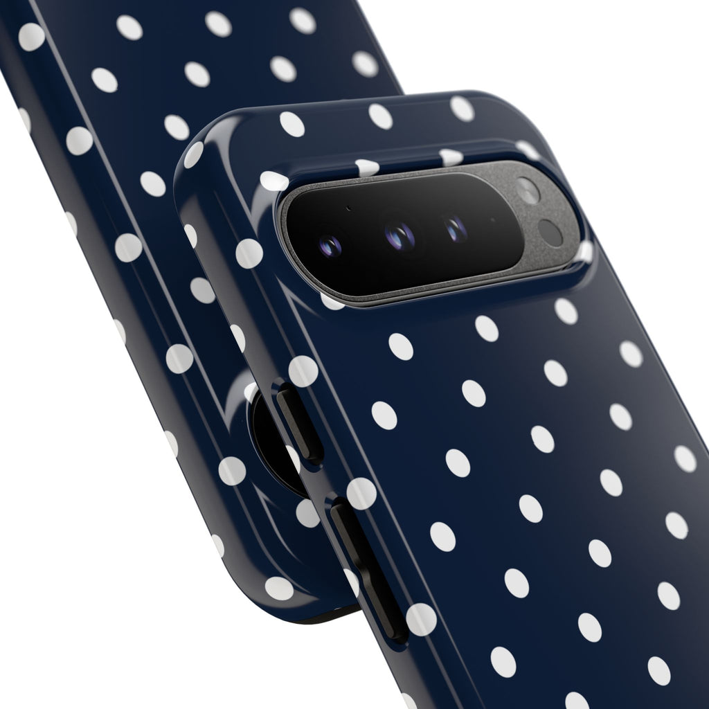 Navy Pearl Personalised Polka Dot Case