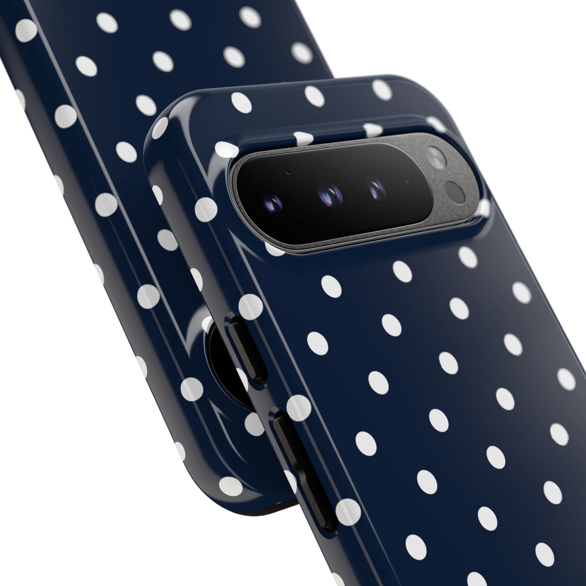 Navy Pearl Personalised Polka Dot Case
