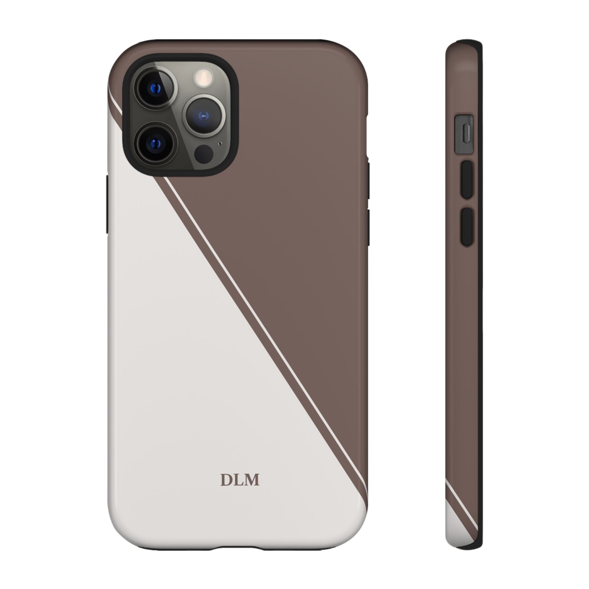 Brown/Cream Two Tone Custom Initials Case