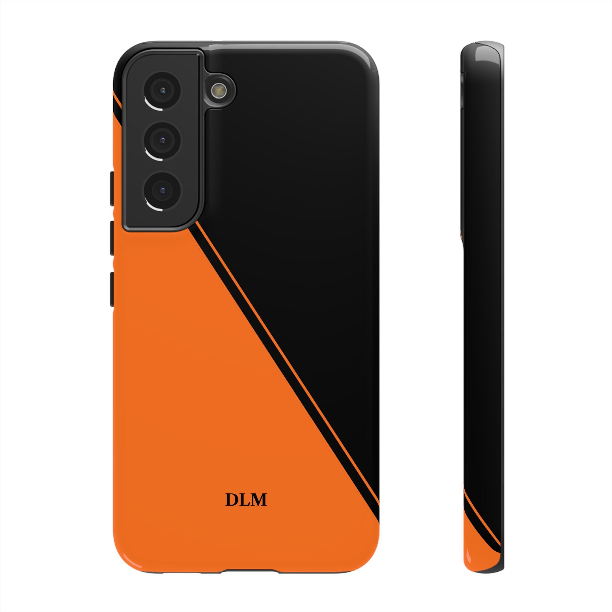 Orange/Black Two Tone Custom Initials Case