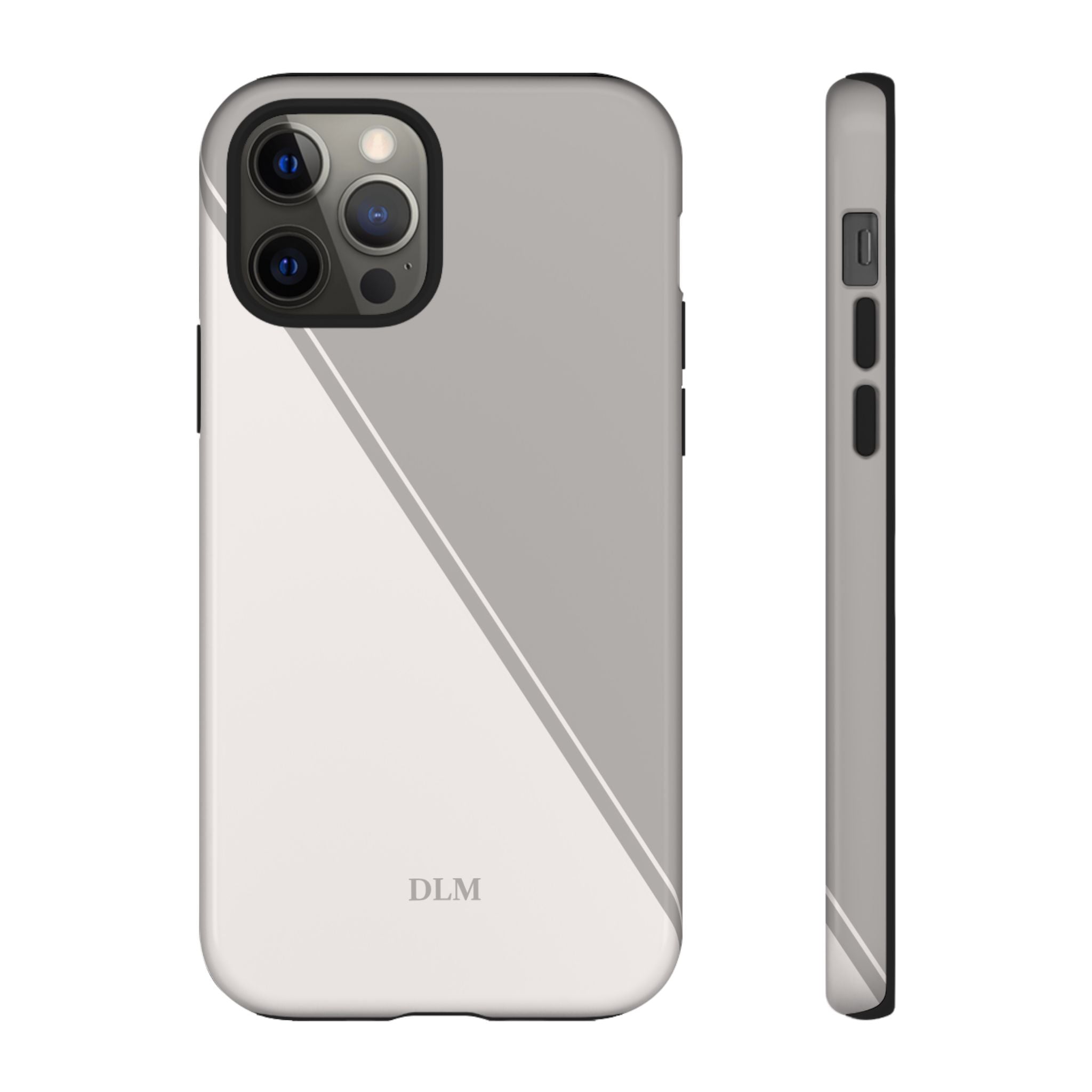 Grey Two Tone Case Custom Initials Case