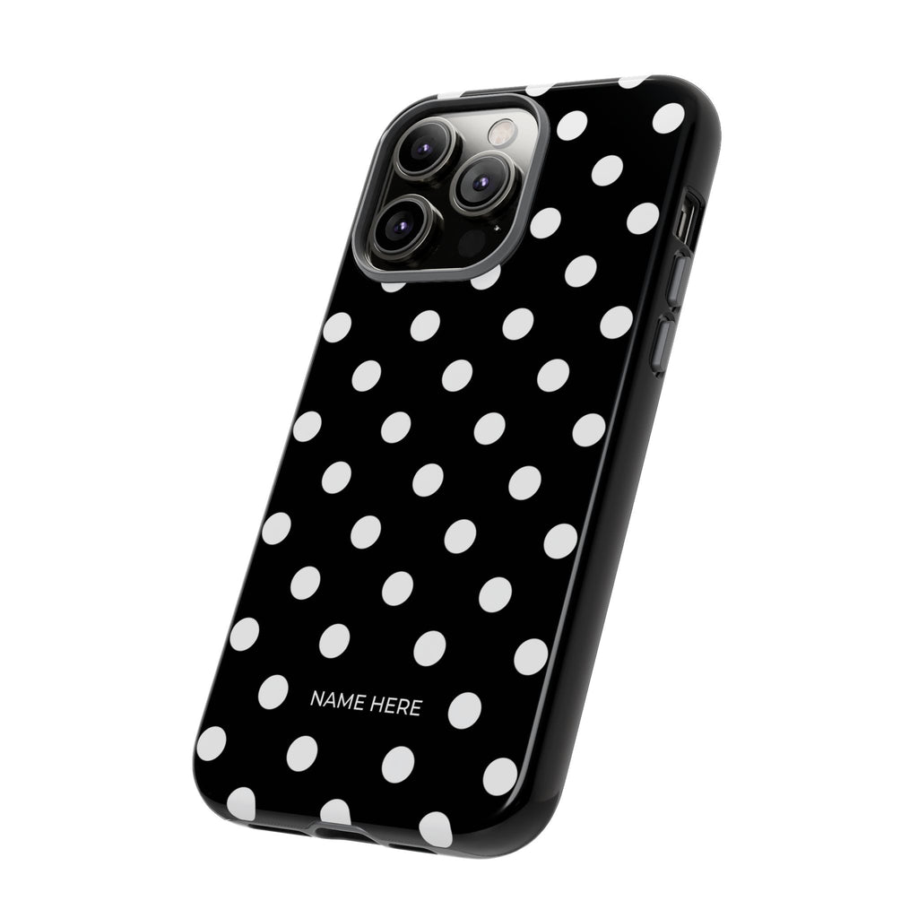 Black & White PolkaDot Customisable Case