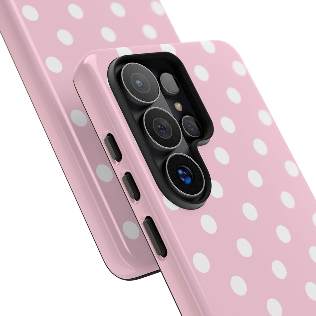 Pink & White PolkaDot Customisable Name Case