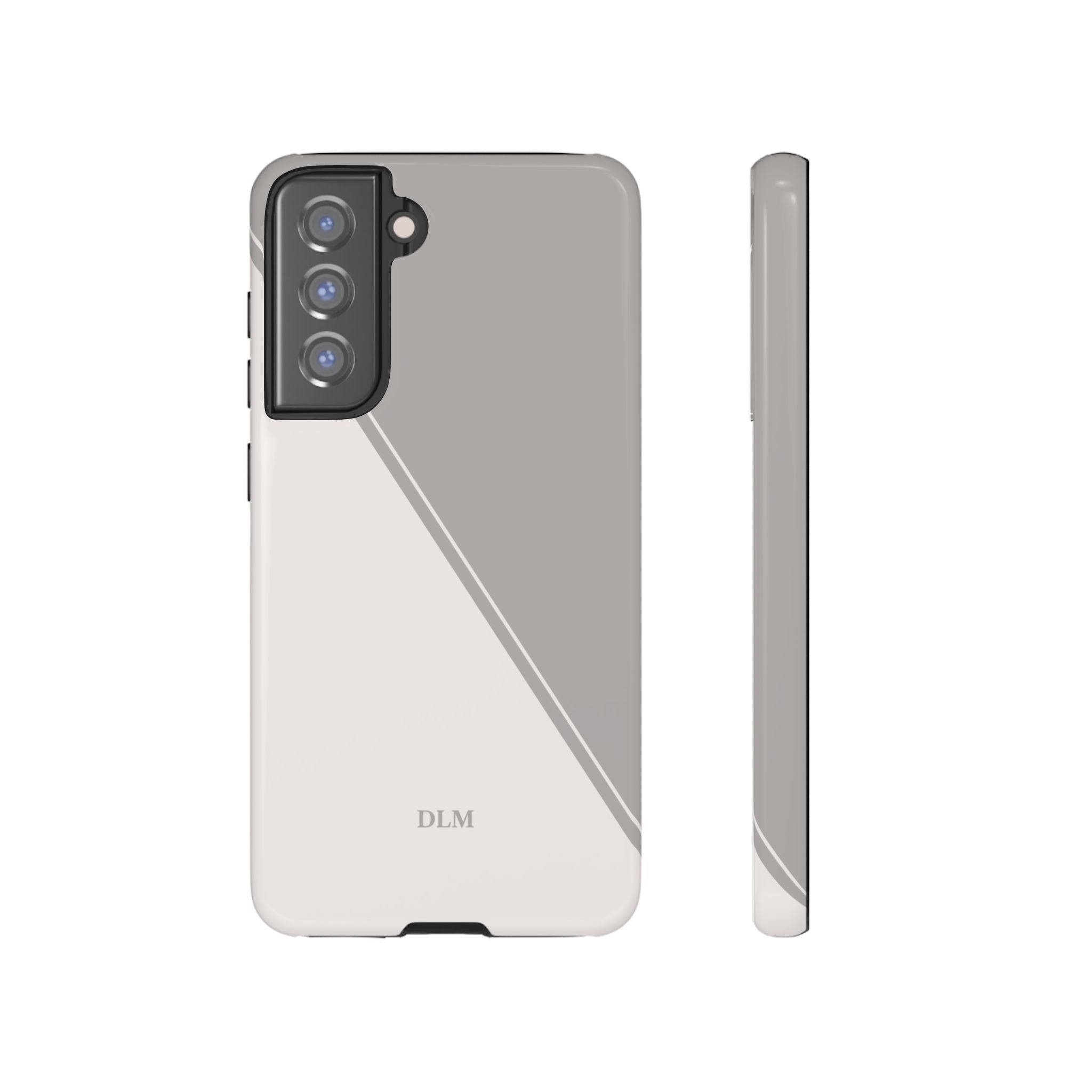 Grey Two Tone Case Custom Initials Case