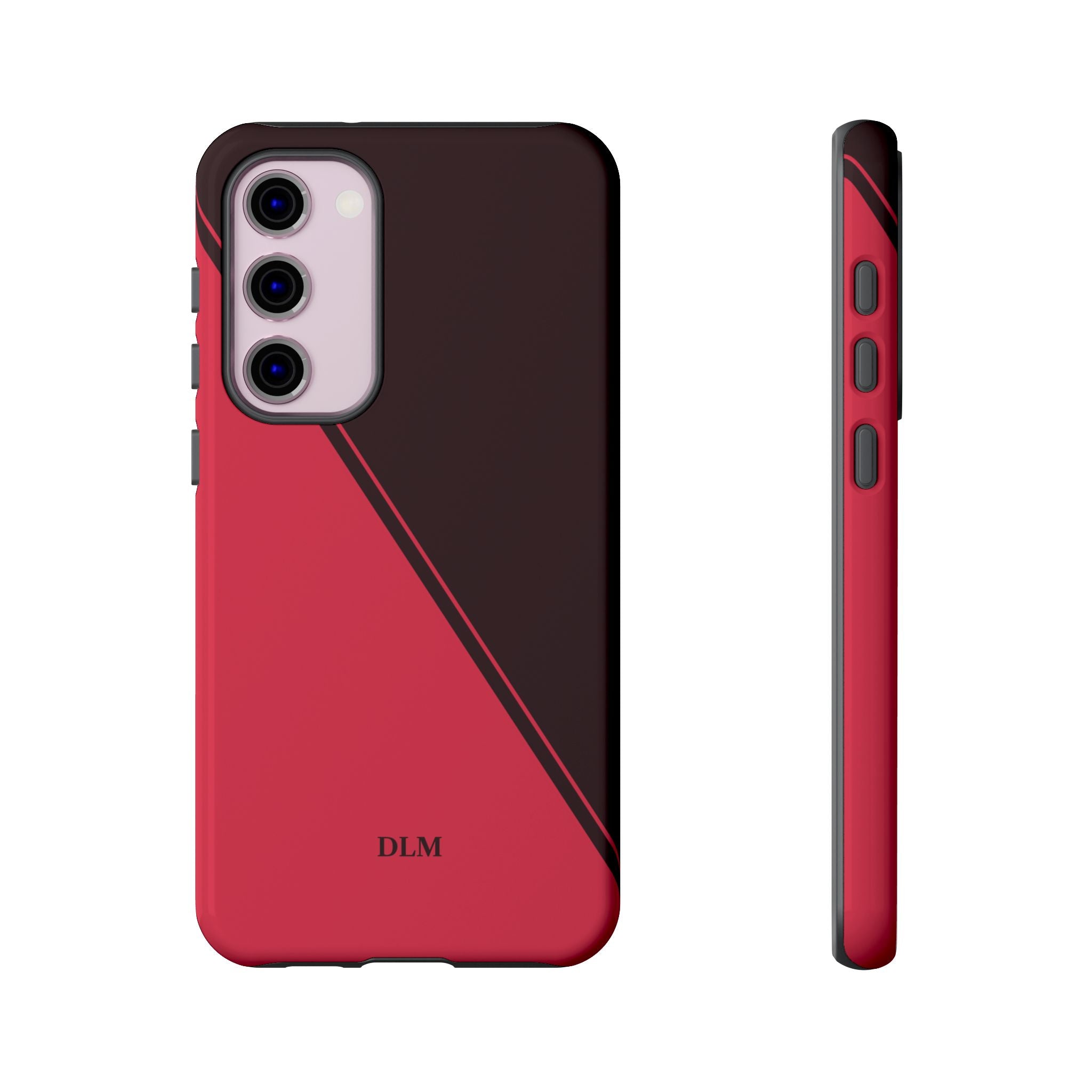 Red/Brown Two Tone Custom Initials Case