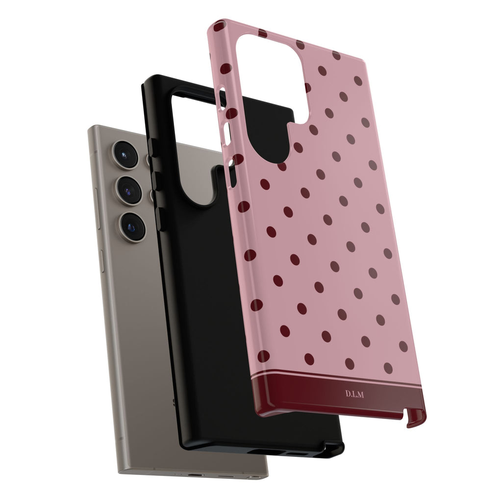 Berry Blush Personalised Polka Dot Case
