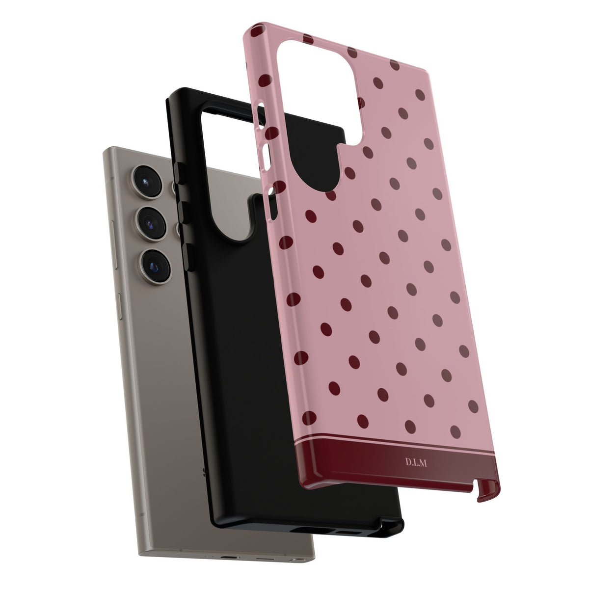 Berry Blush Personalised Polka Dot Case