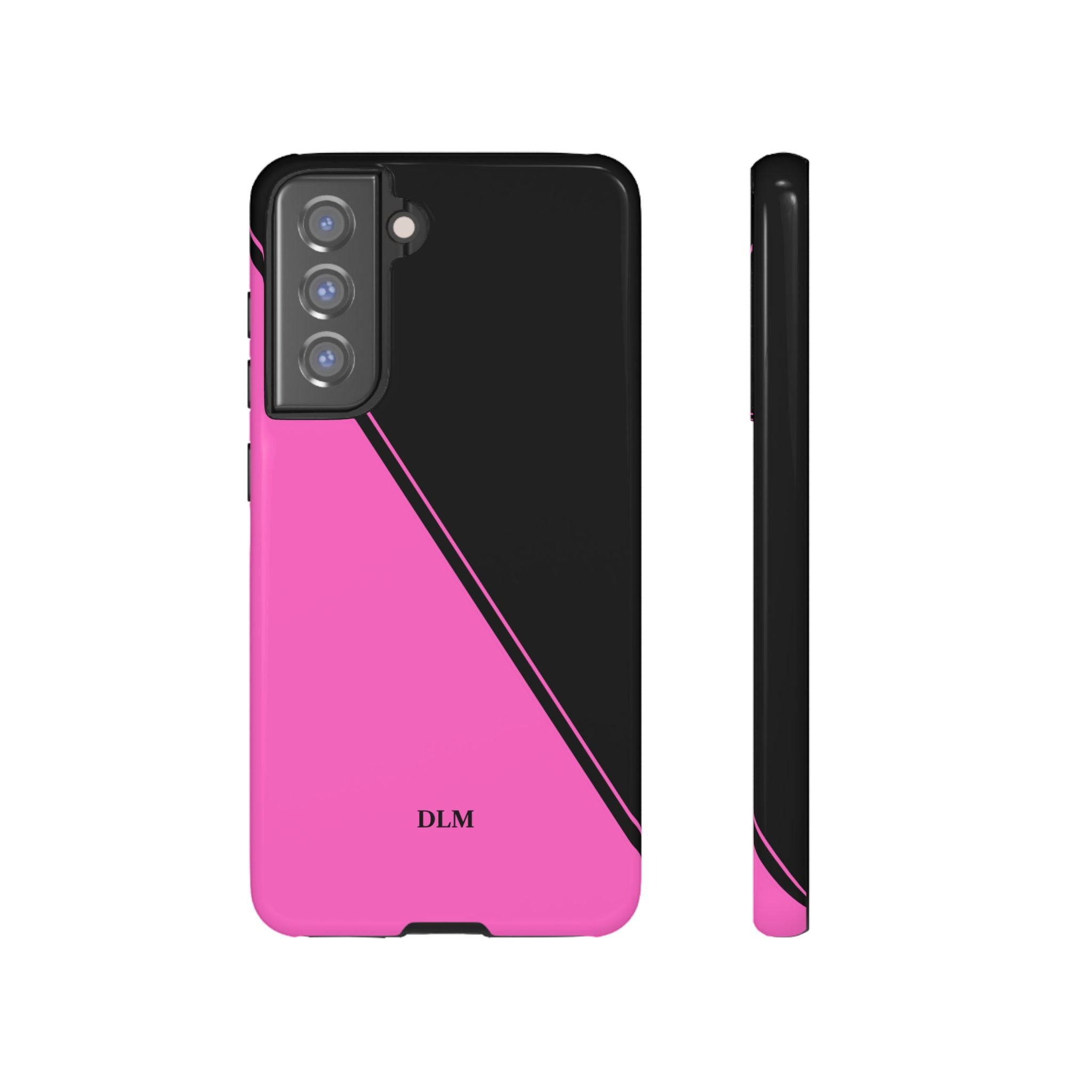 Pink/Black Two Tone Custom Initials Case