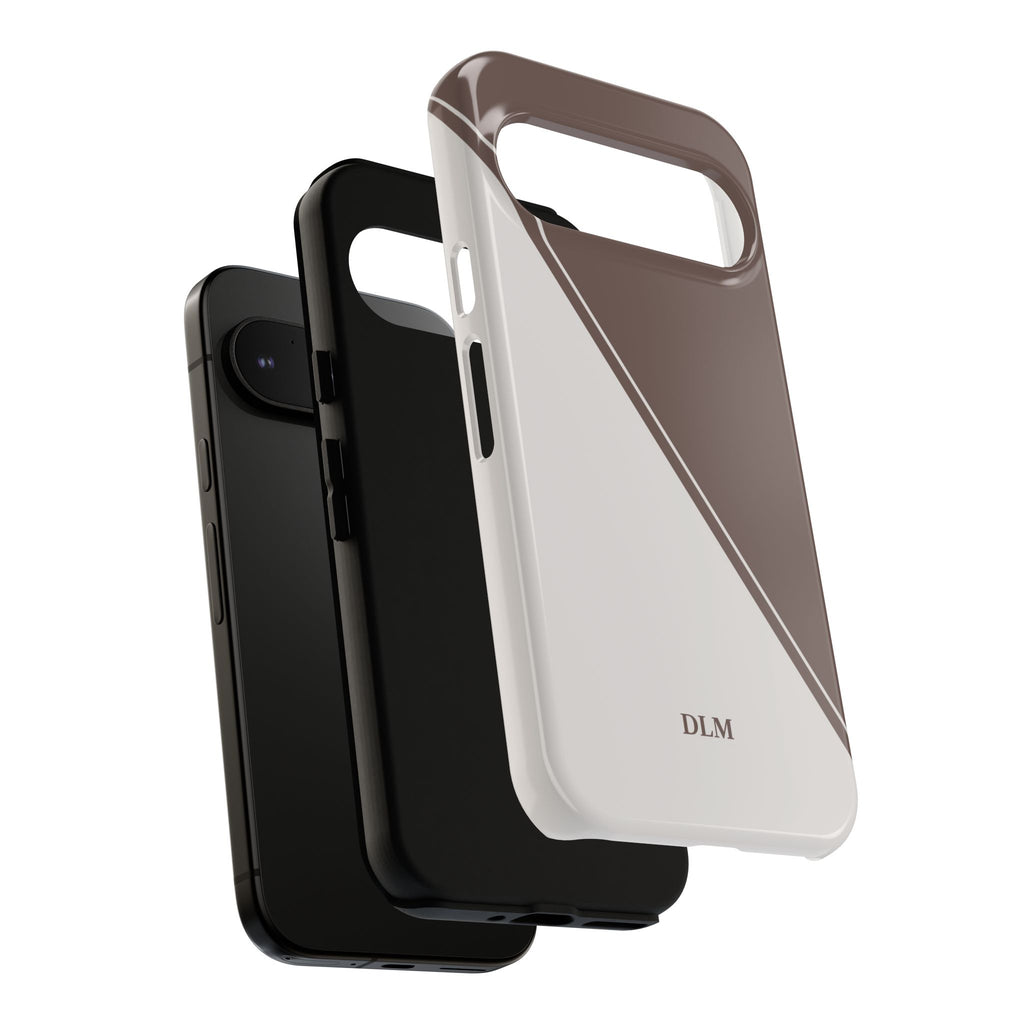 Brown/Cream Two Tone Custom Initials Case