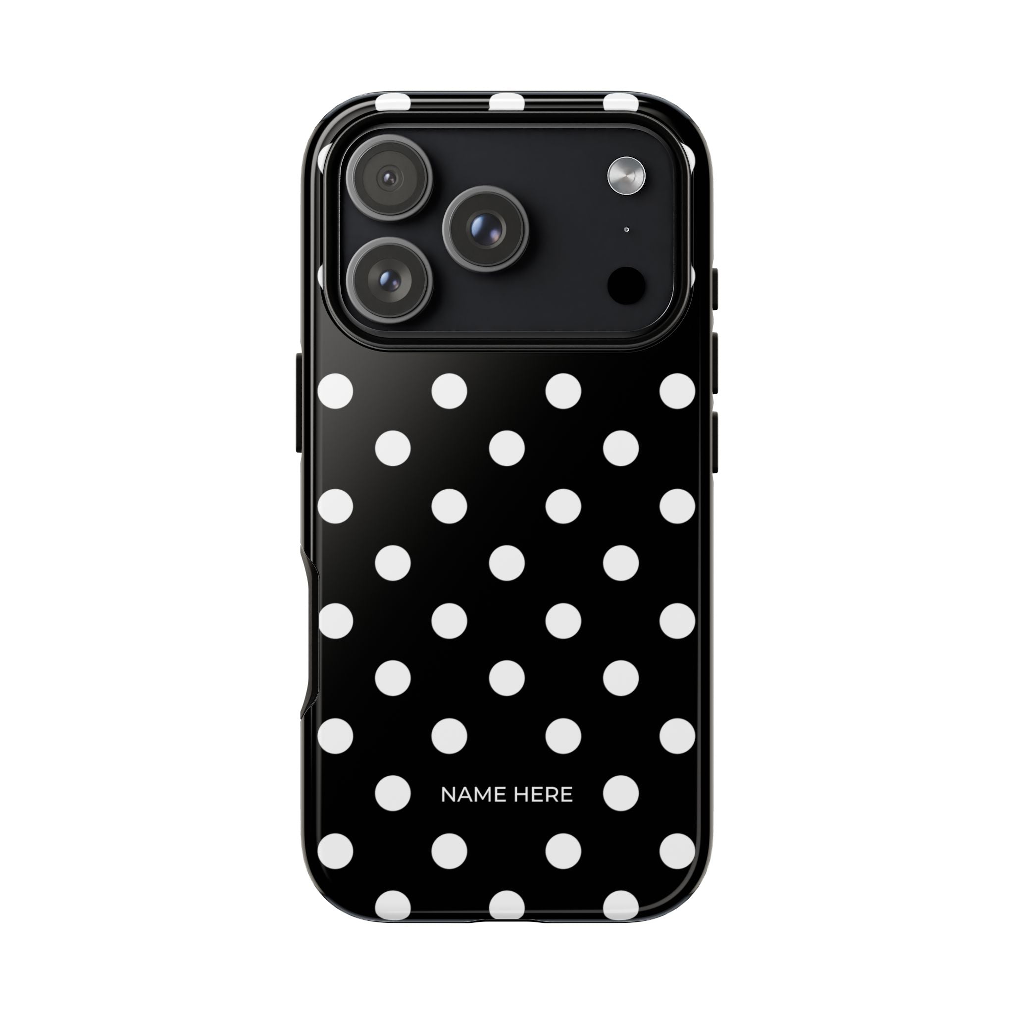 Black & White PolkaDot Customisable Case
