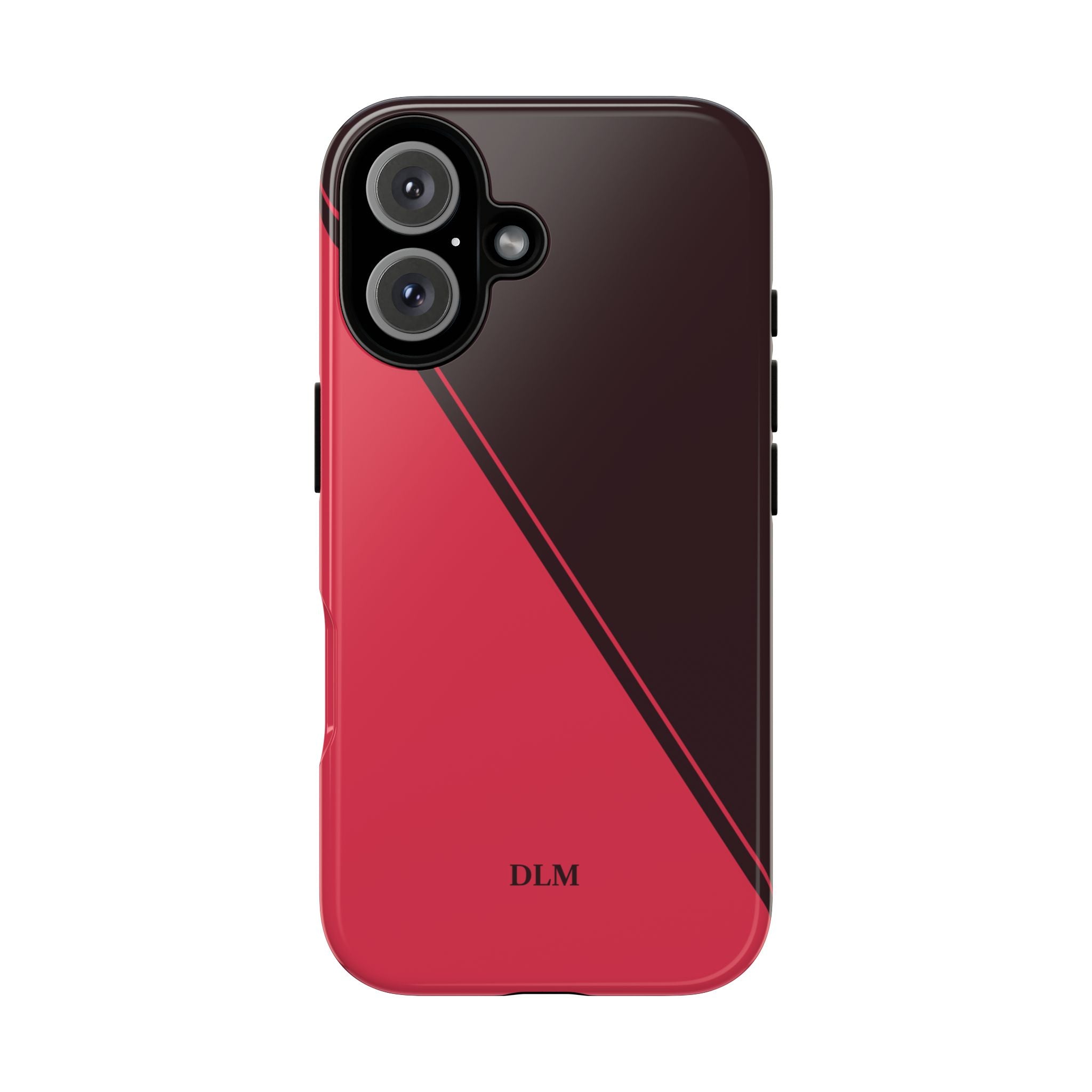 Red/Brown Two Tone Custom Initials Case