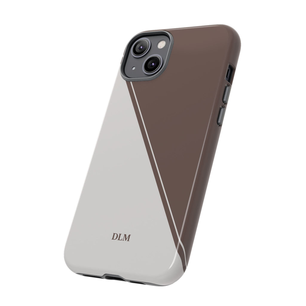 Brown/Cream Two Tone Custom Initials Case