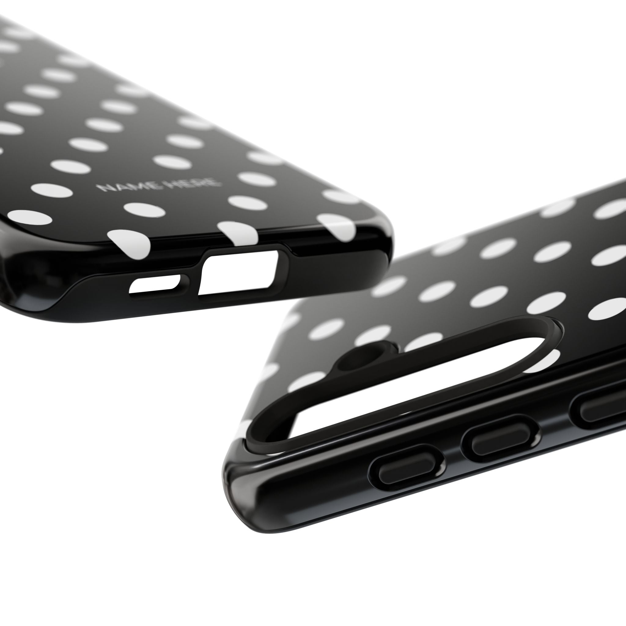 Black & White PolkaDot Customisable Case