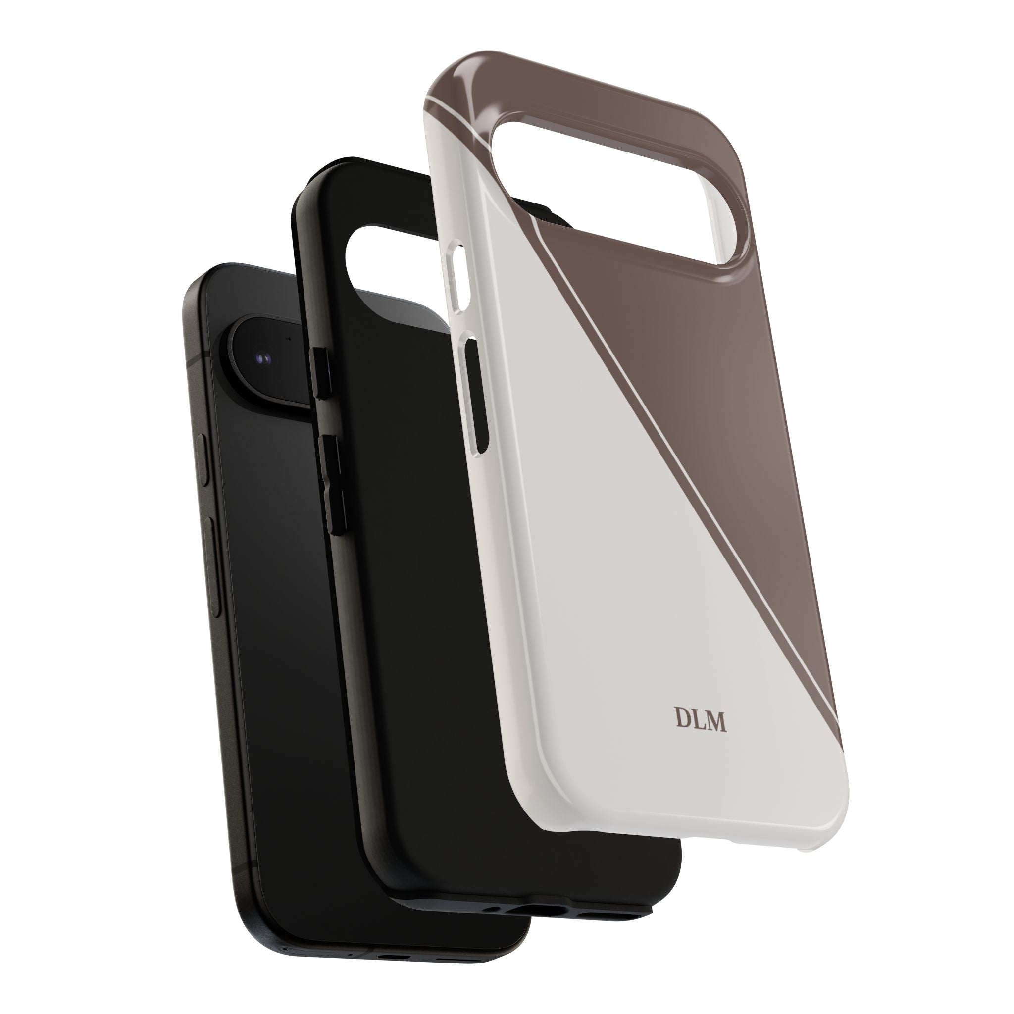 Brown/Cream Two Tone Custom Initials Case